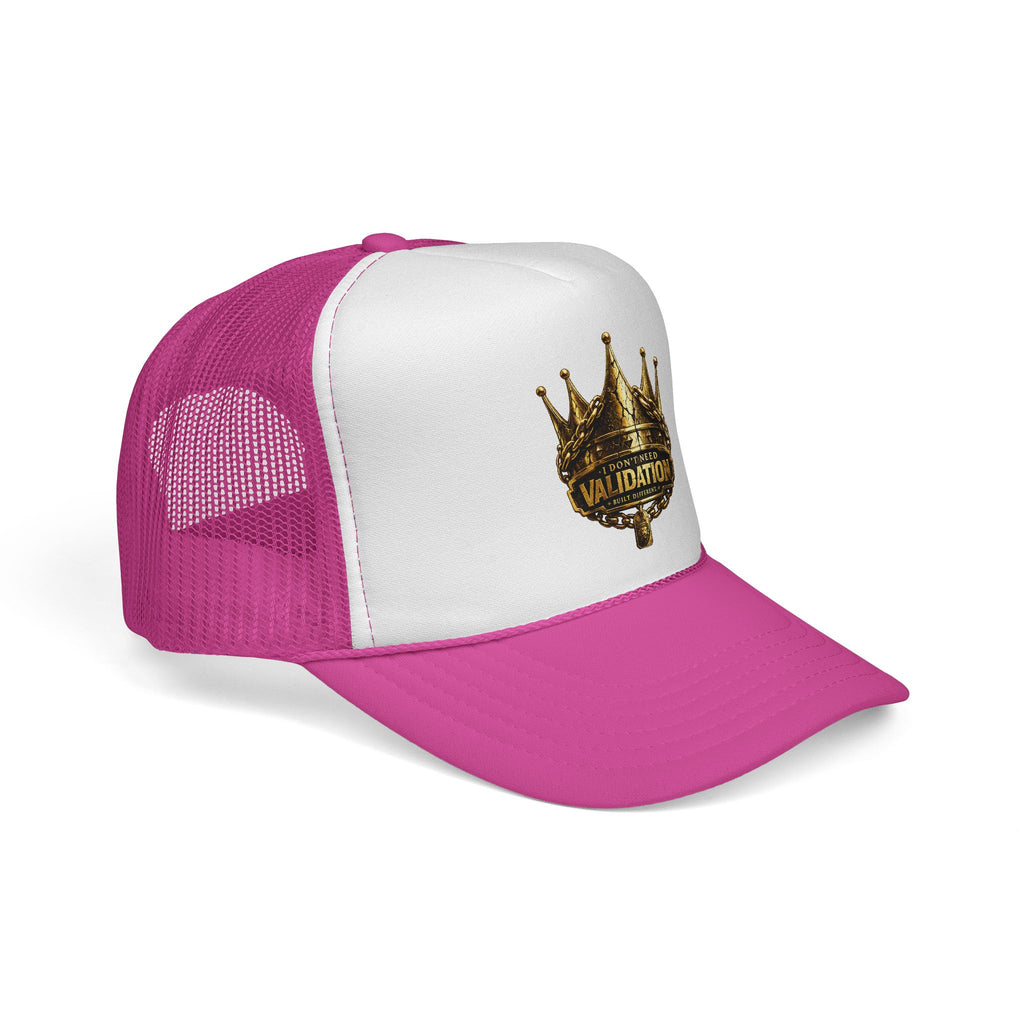Validation King Trucker Cap — Gold Crown Logo Mesh Hat