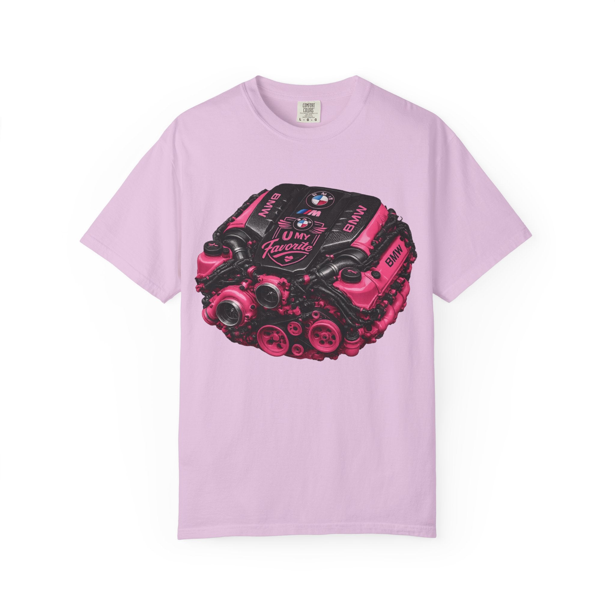 Pink Turbo Engine T-Shirt — Vintage Car Mechanic Tee