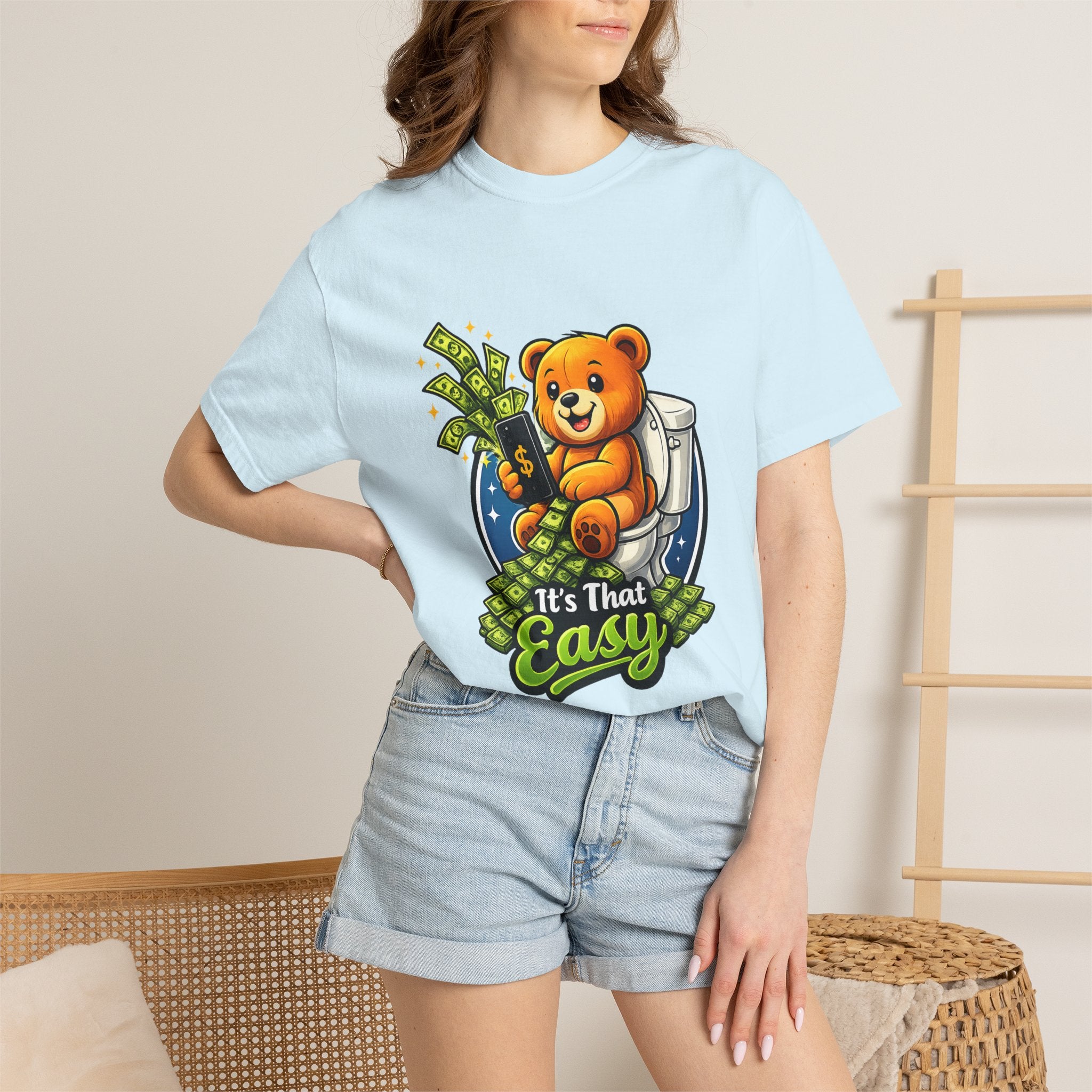 Bathroom Billionaire T-Shirt — Cute Bear on Toilet Graphic Tee