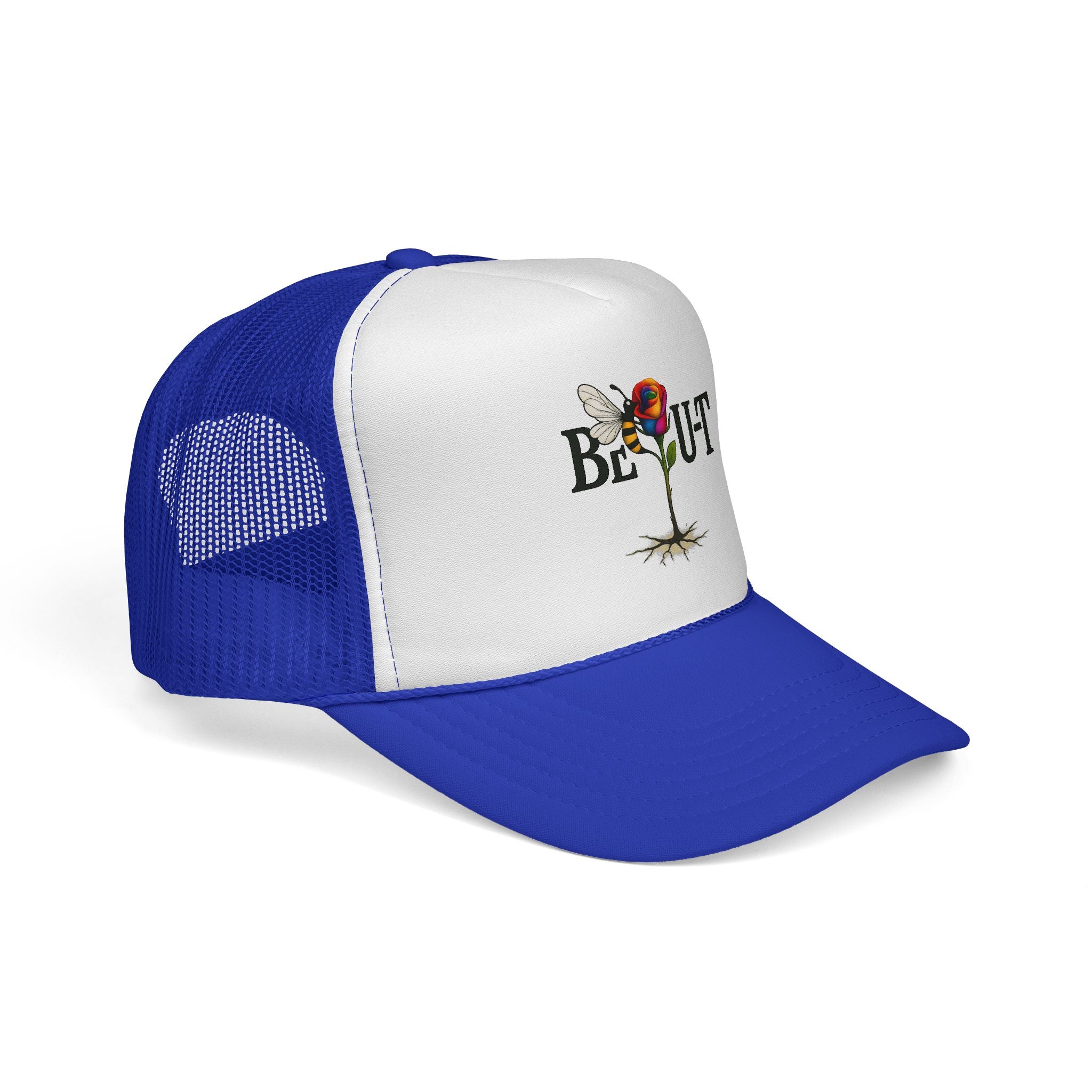 Trucker Hat — 'Be Out' Butterfly Rose Graphic Cap