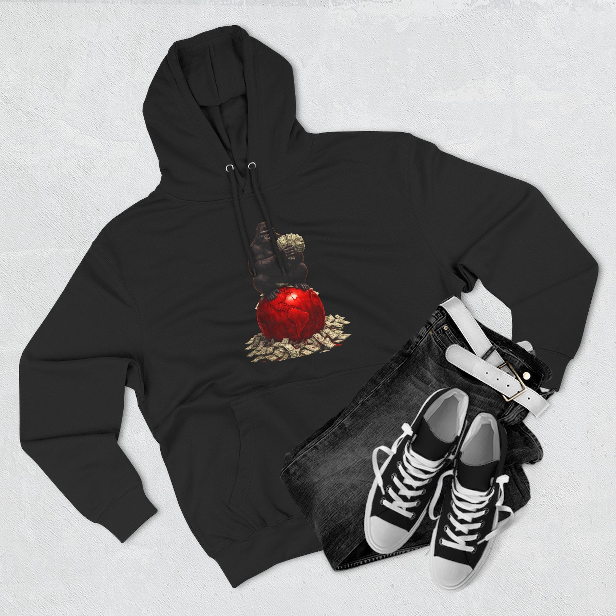 Three-Panel Hoodie — “I’m On My Own Clock” Graphic Pullover
