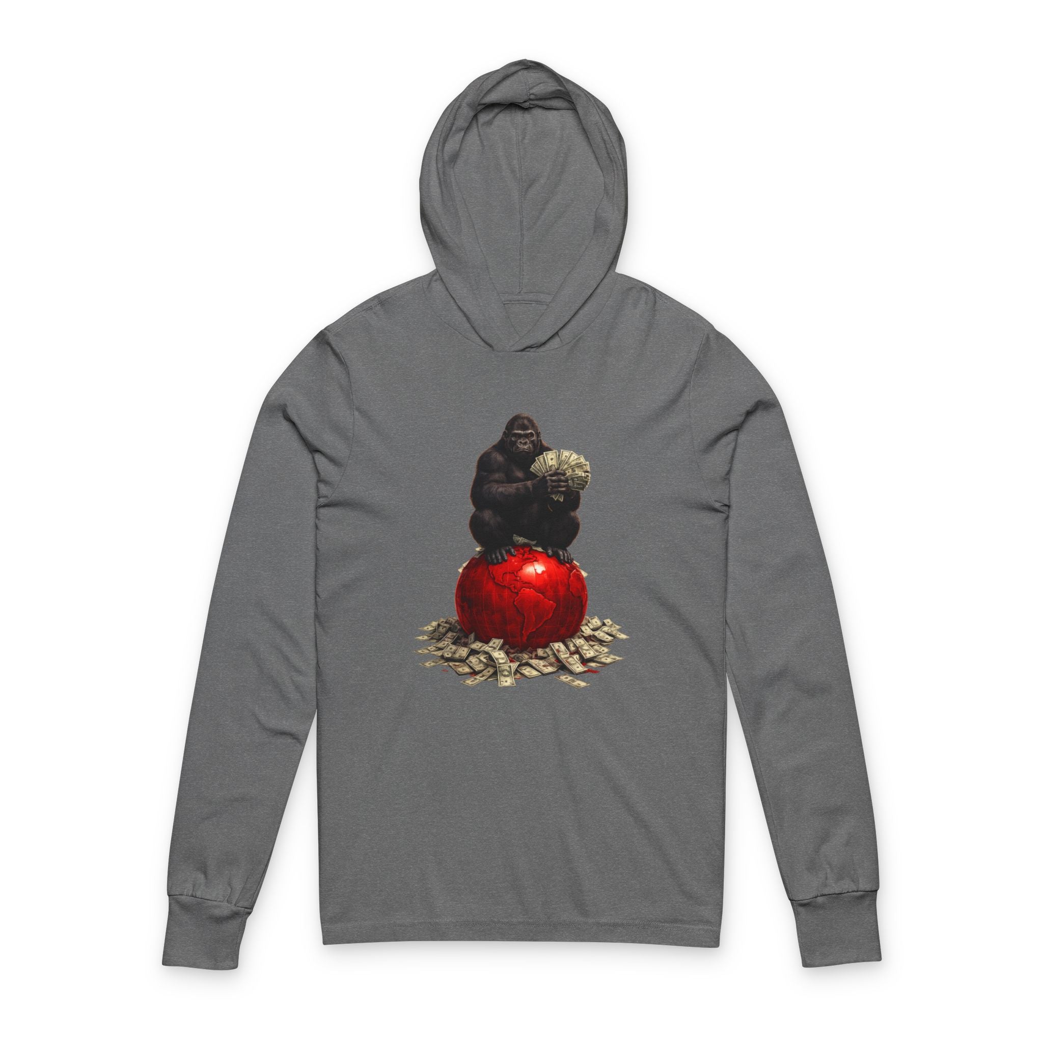 Gorilla on Apple Hooded Long Sleeve Tee