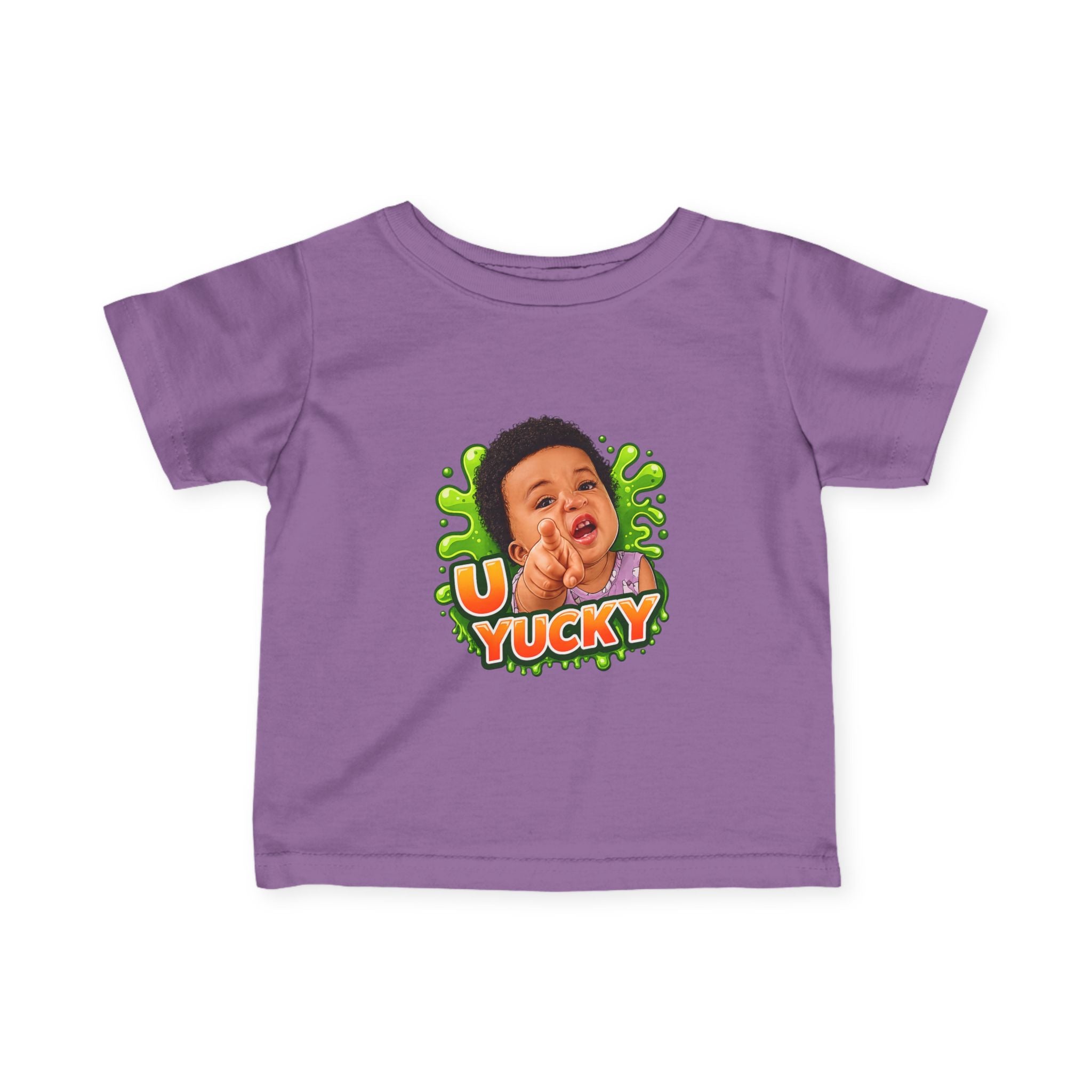 Infant Tee — "Yucky" Baby Graphic Shirt with Green Slime Design