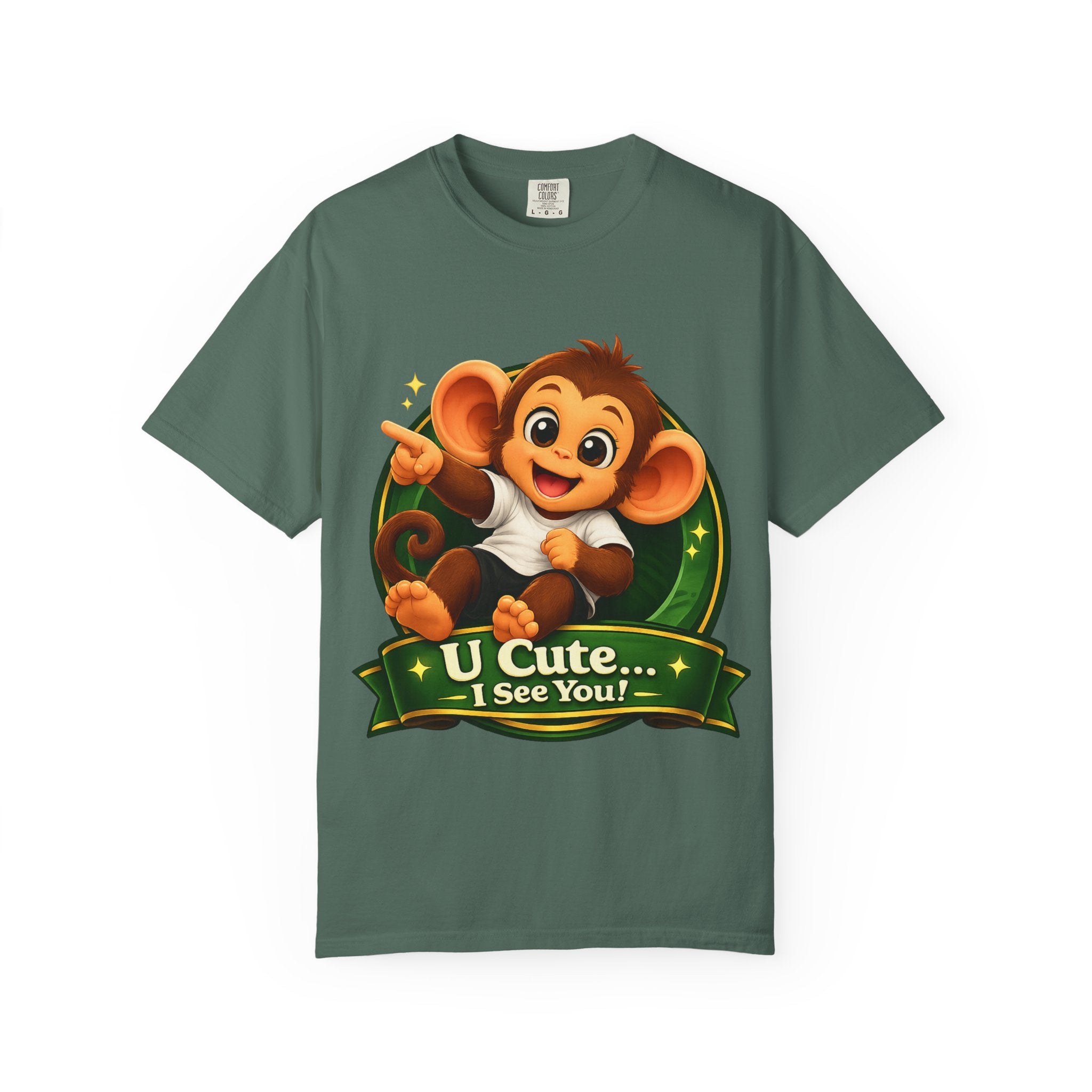 Cute Monkey T-Shirt — "U Cute... I See You!" Graphic Tee