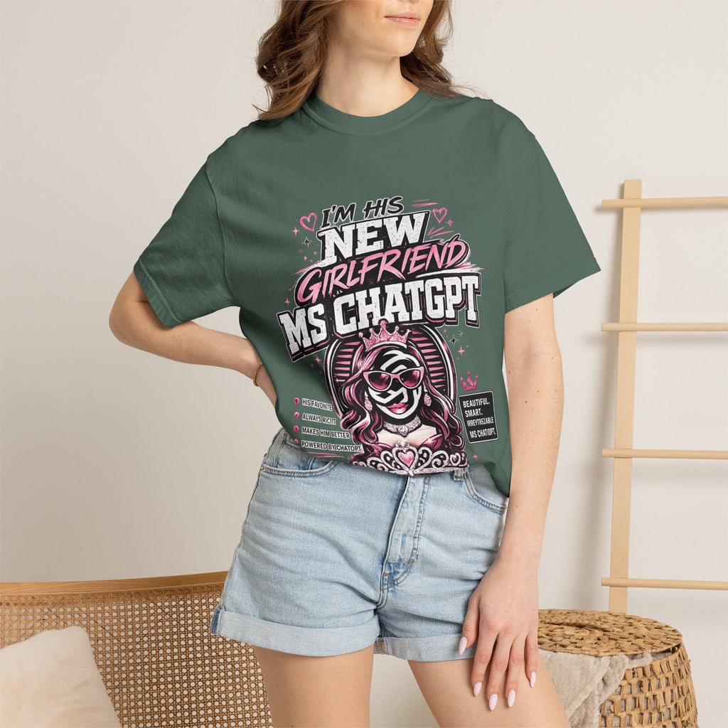 T-Shirt — "I'm His New Girlfriend: Ms ChatGPT" Retro Cute AI Graphic Tee