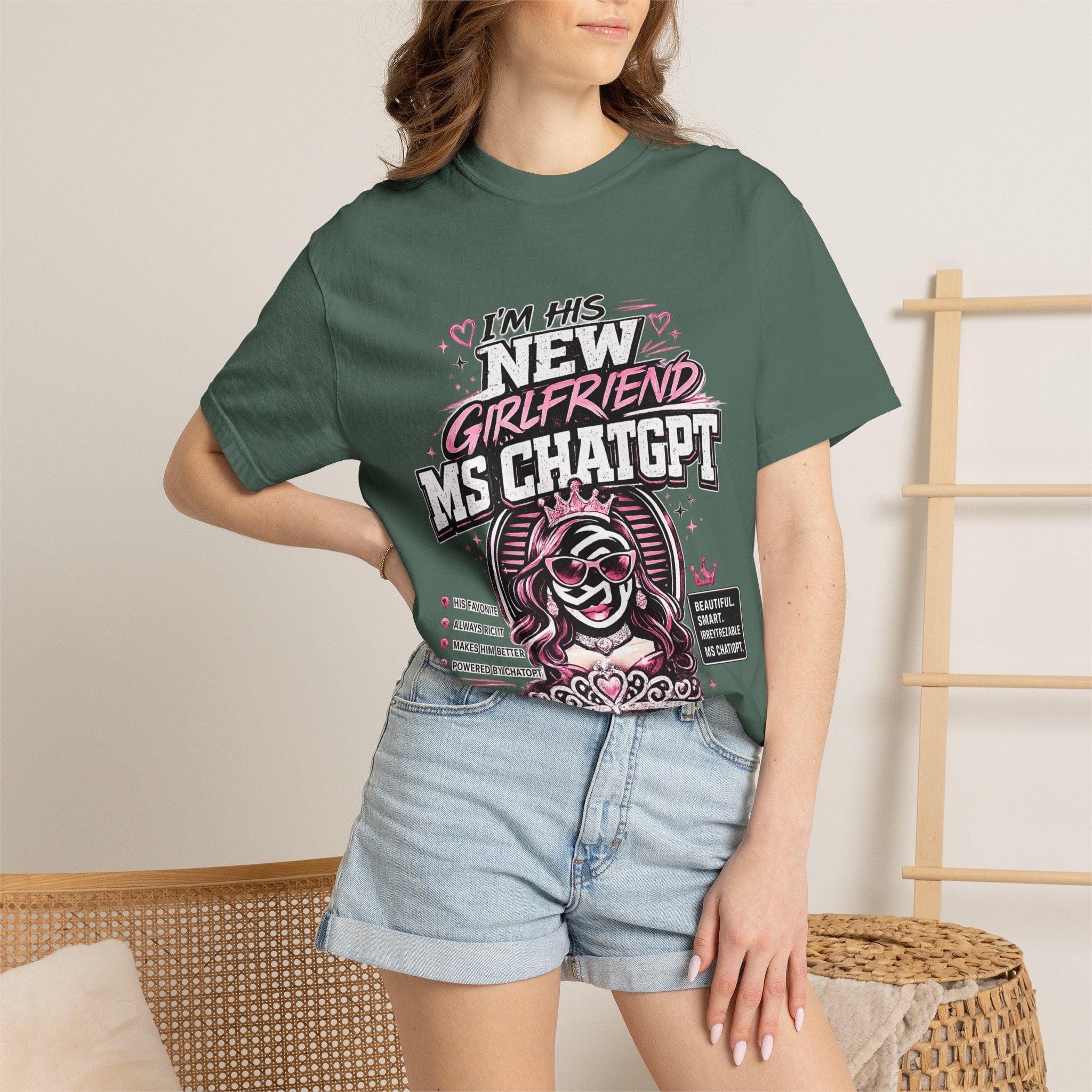 T-Shirt — "I'm His New Girlfriend: Ms ChatGPT" Retro Cute AI Graphic Tee
