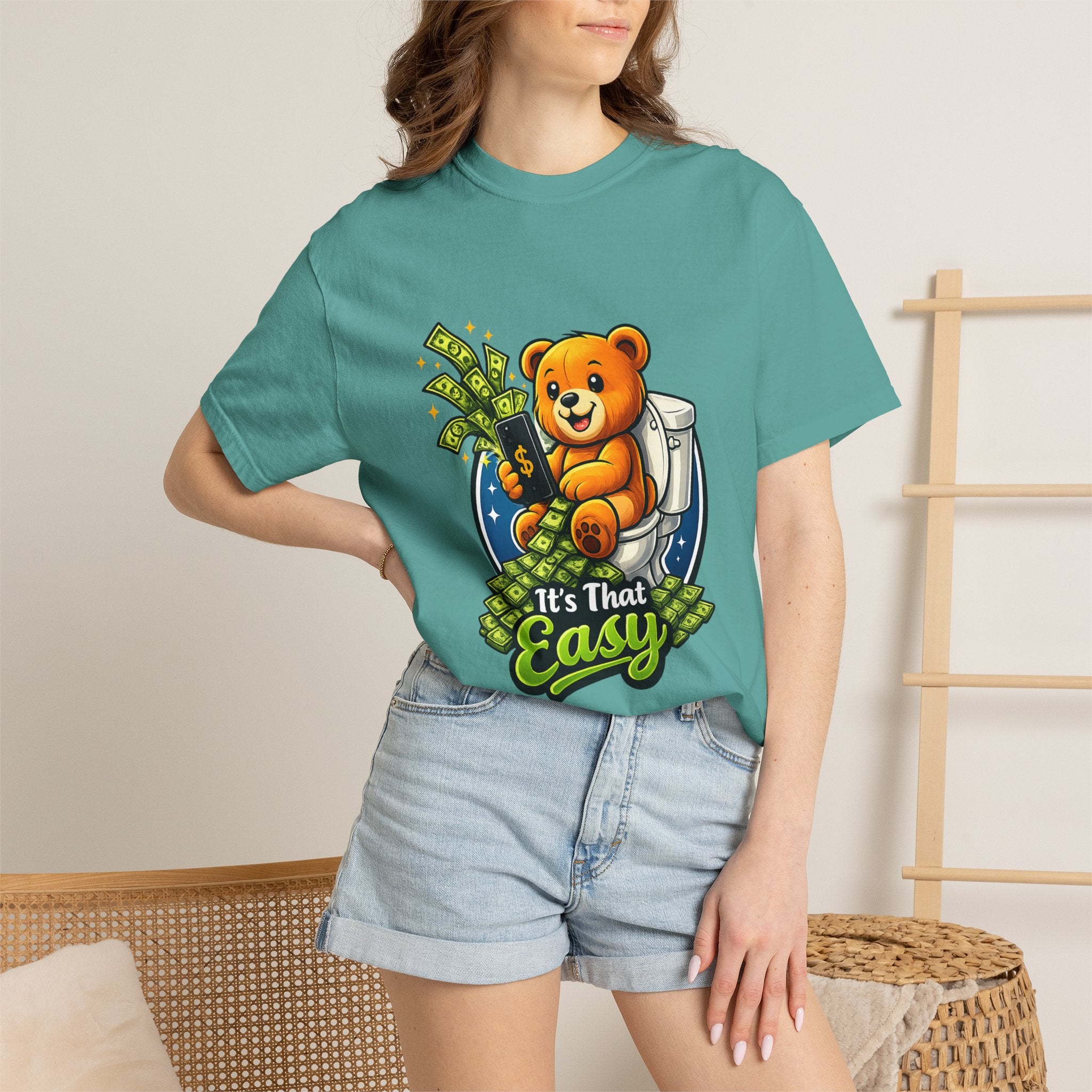 Bathroom Billionaire T-Shirt — Cute Bear on Toilet Graphic Tee