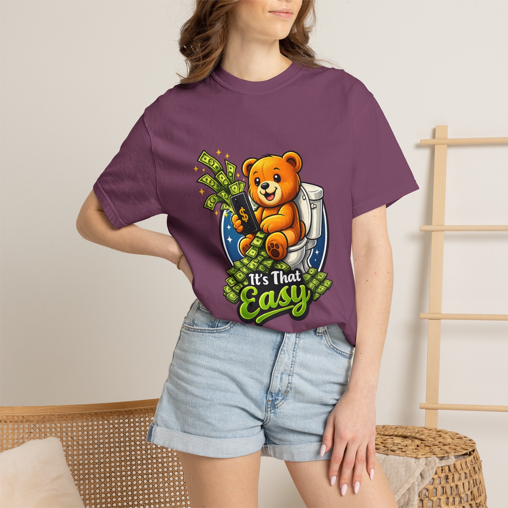 Bathroom Billionaire T-Shirt — Cute Bear on Toilet Graphic Tee