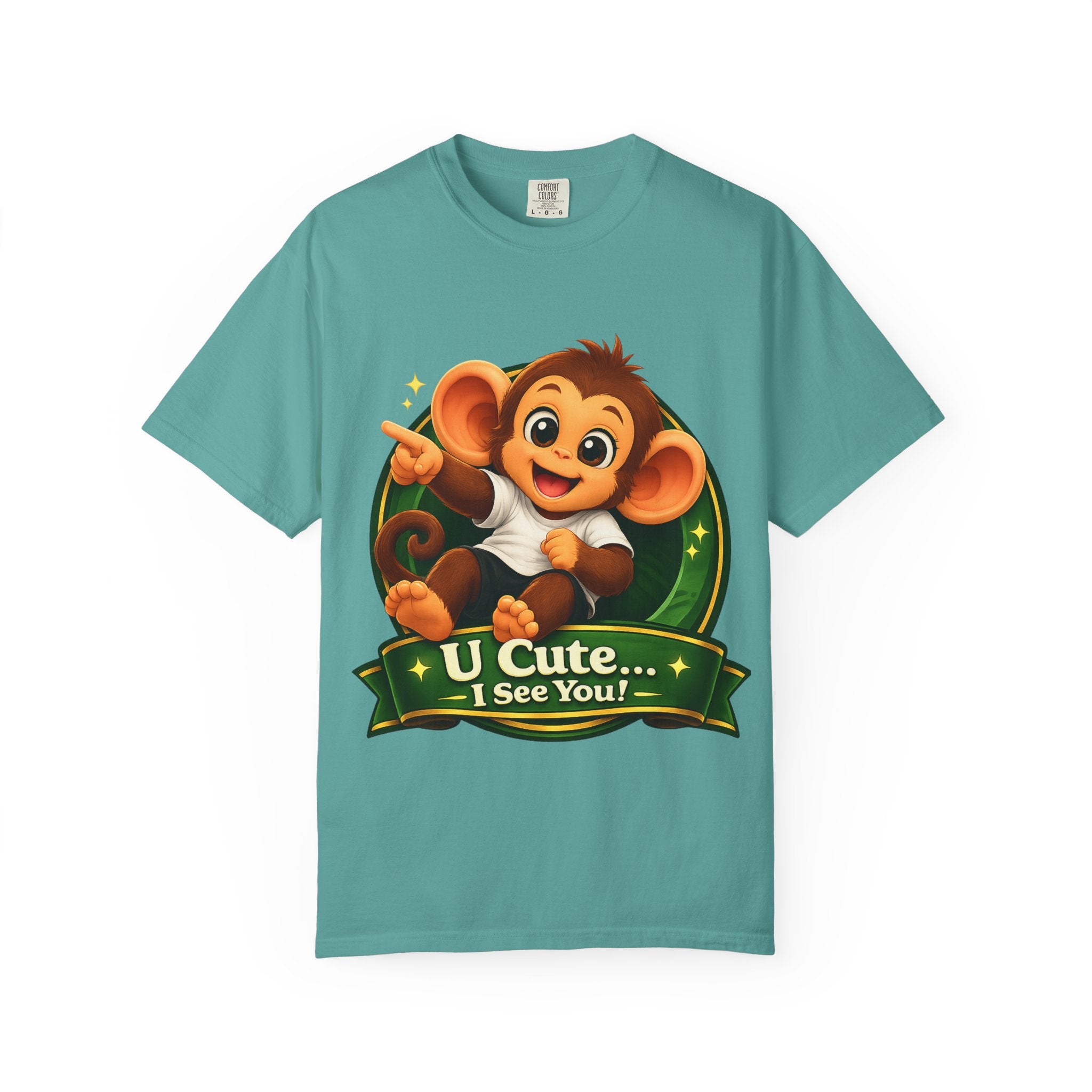 Cute Monkey T-Shirt — "U Cute... I See You!" Graphic Tee