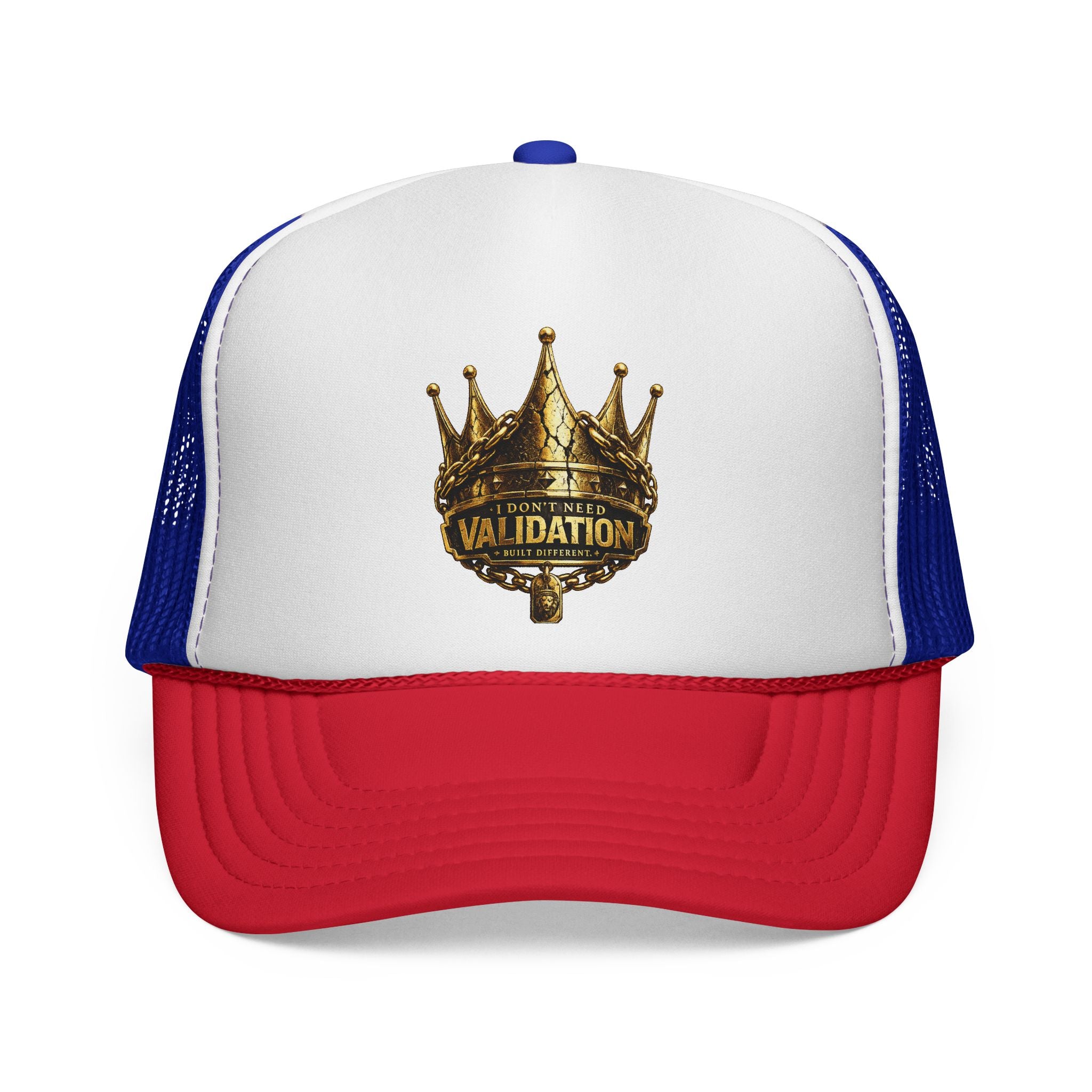 Validation King Trucker Cap — Gold Crown Logo Mesh Hat