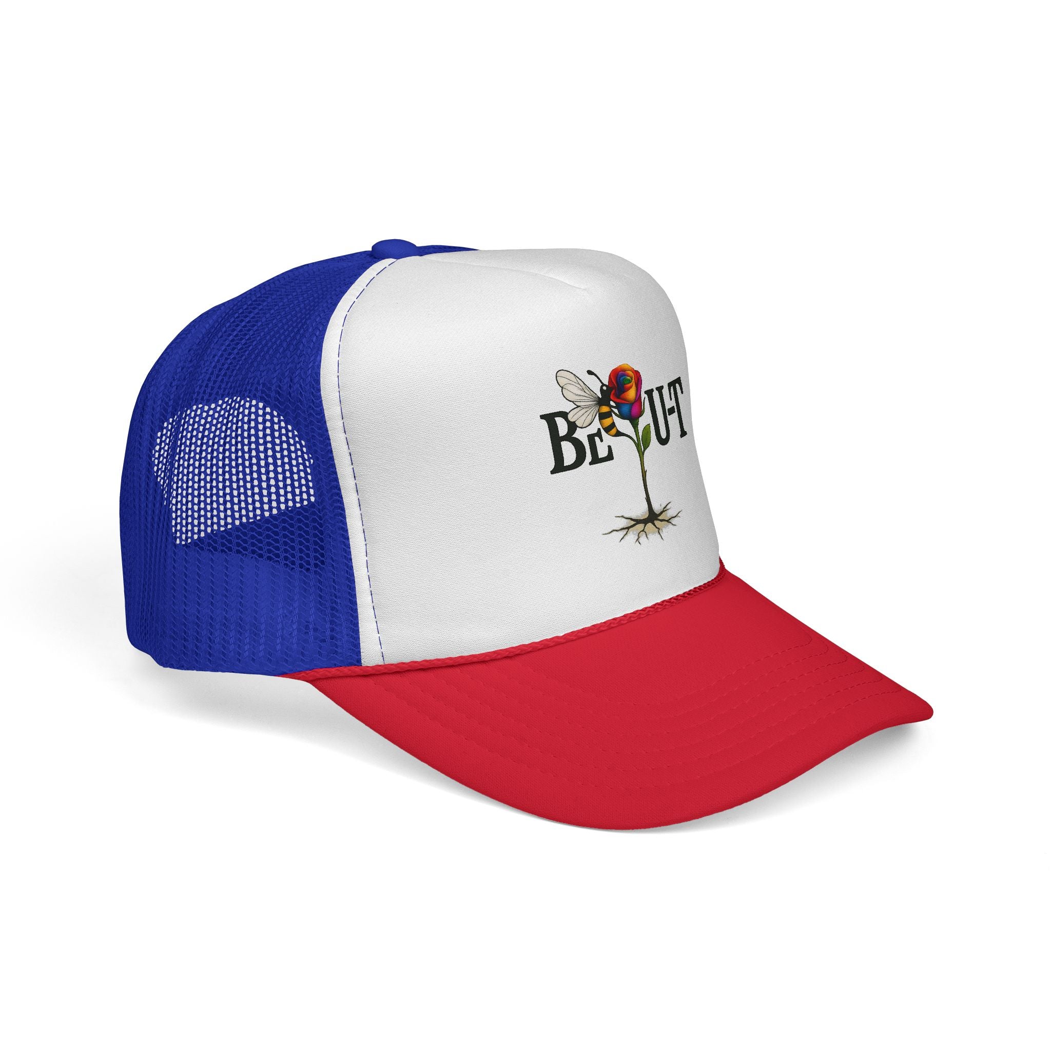 Trucker Hat — 'Be Out' Butterfly Rose Graphic Cap