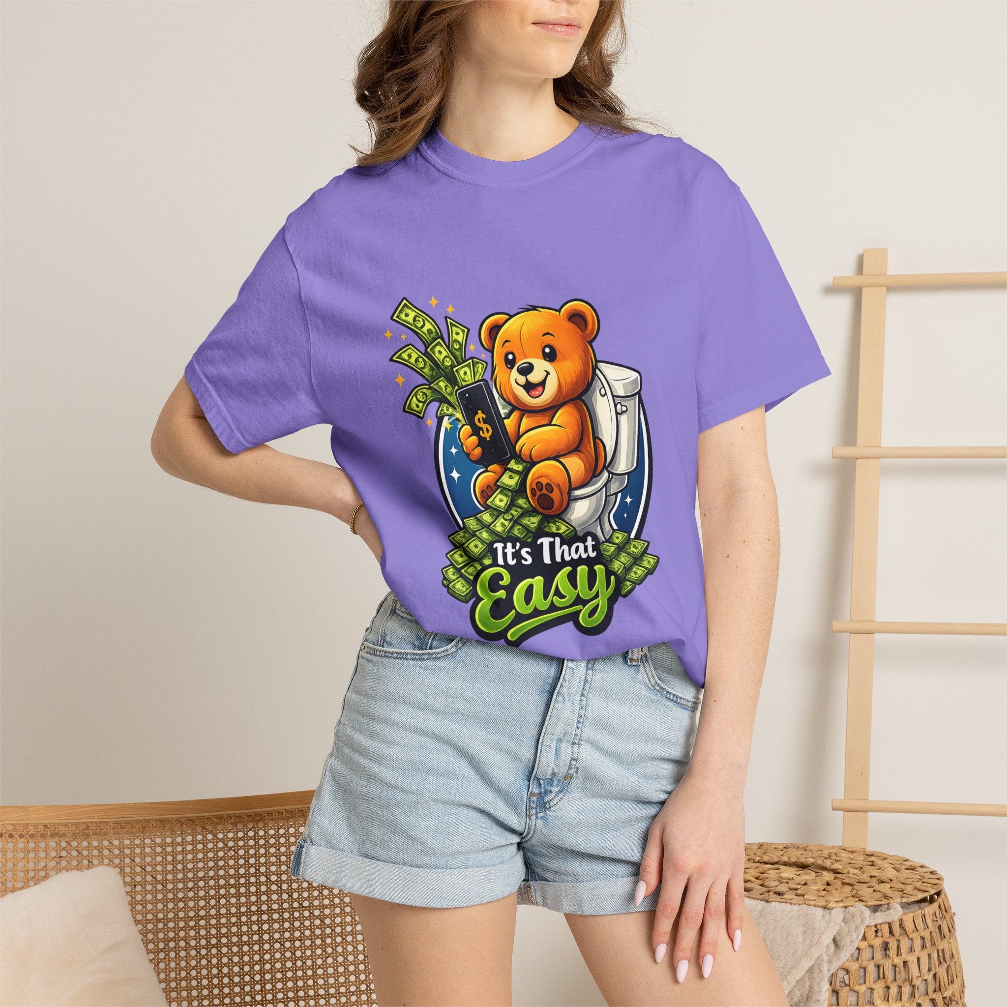 Bathroom Billionaire T-Shirt — Cute Bear on Toilet Graphic Tee