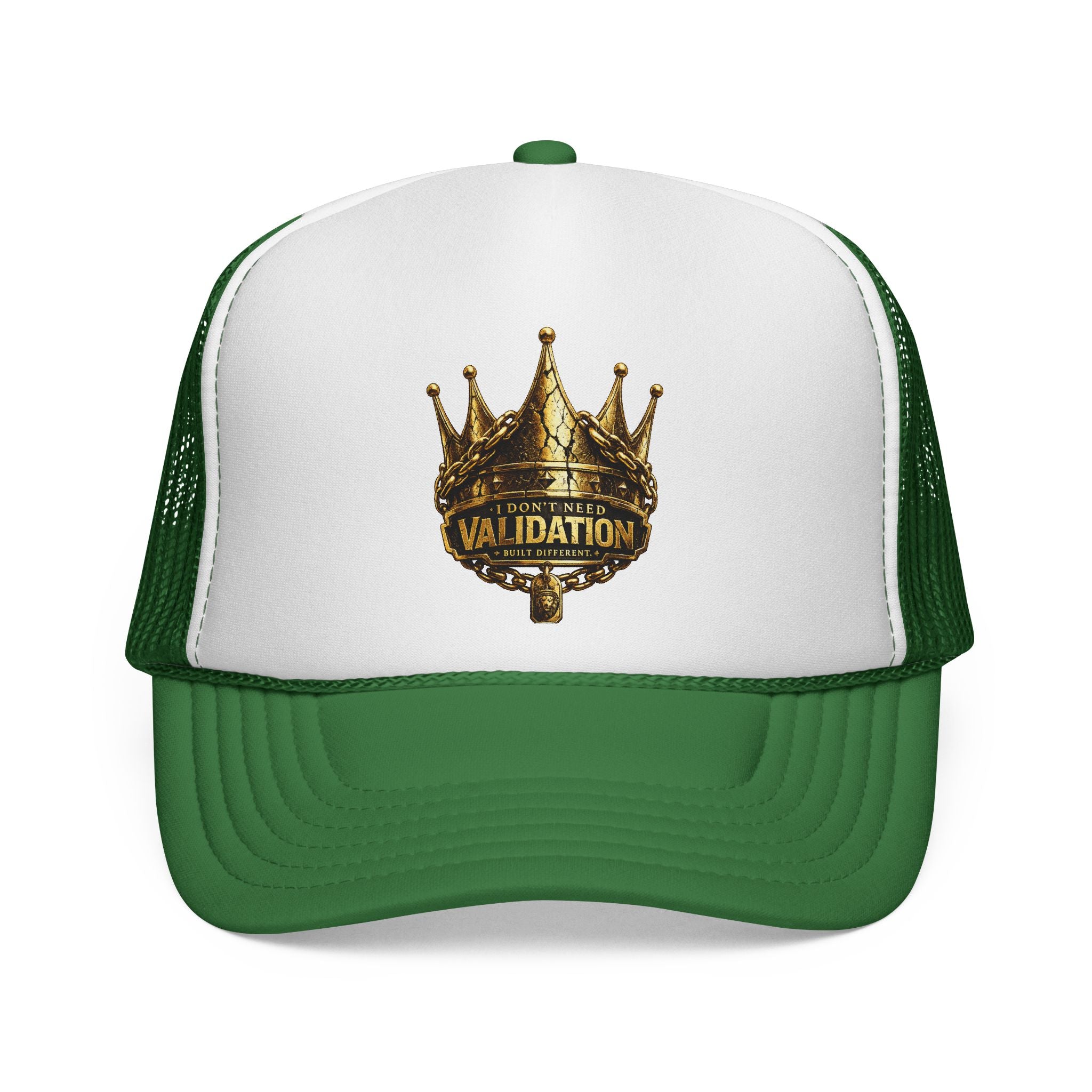 Validation King Trucker Cap — Gold Crown Logo Mesh Hat