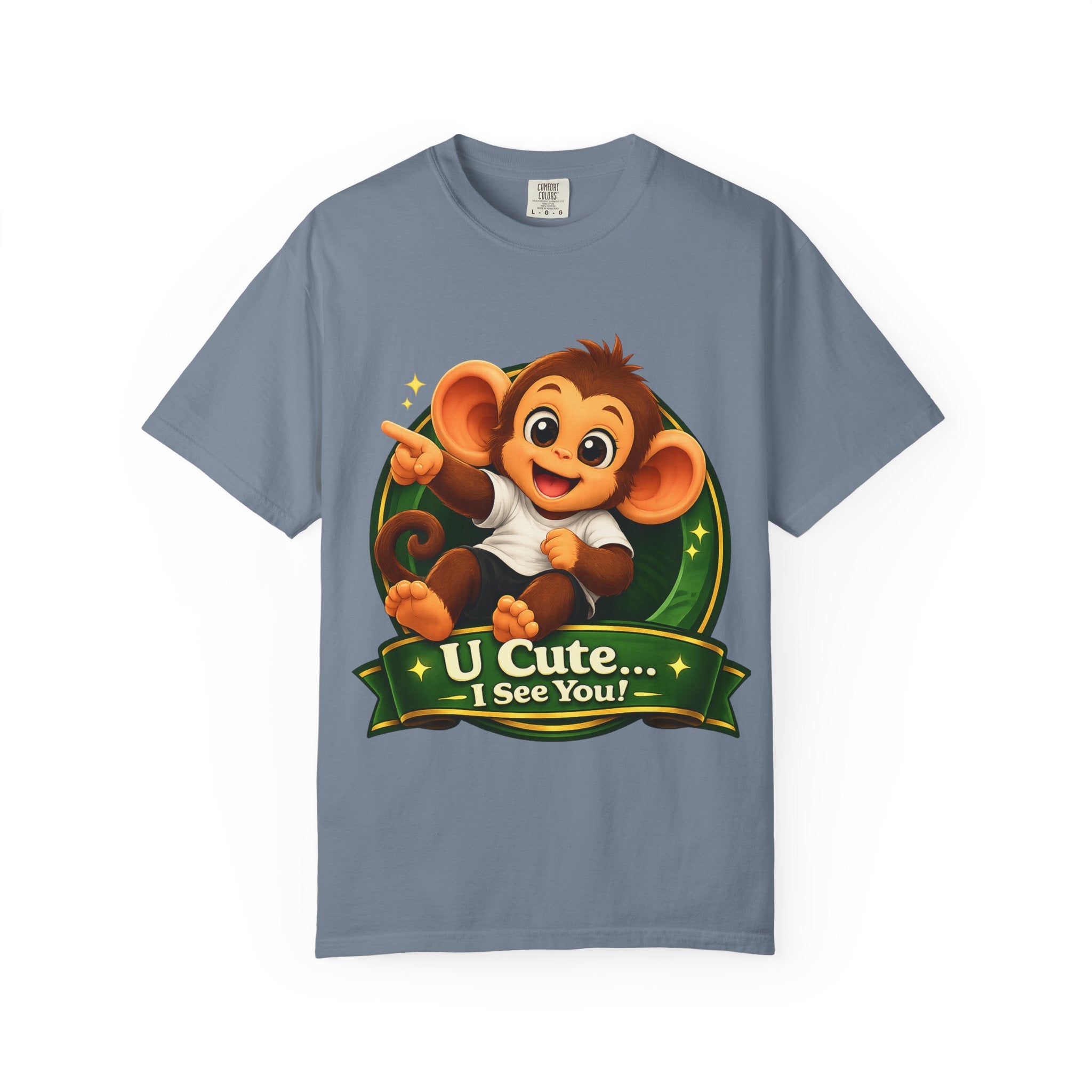 Cute Monkey T-Shirt — "U Cute... I See You!" Graphic Tee