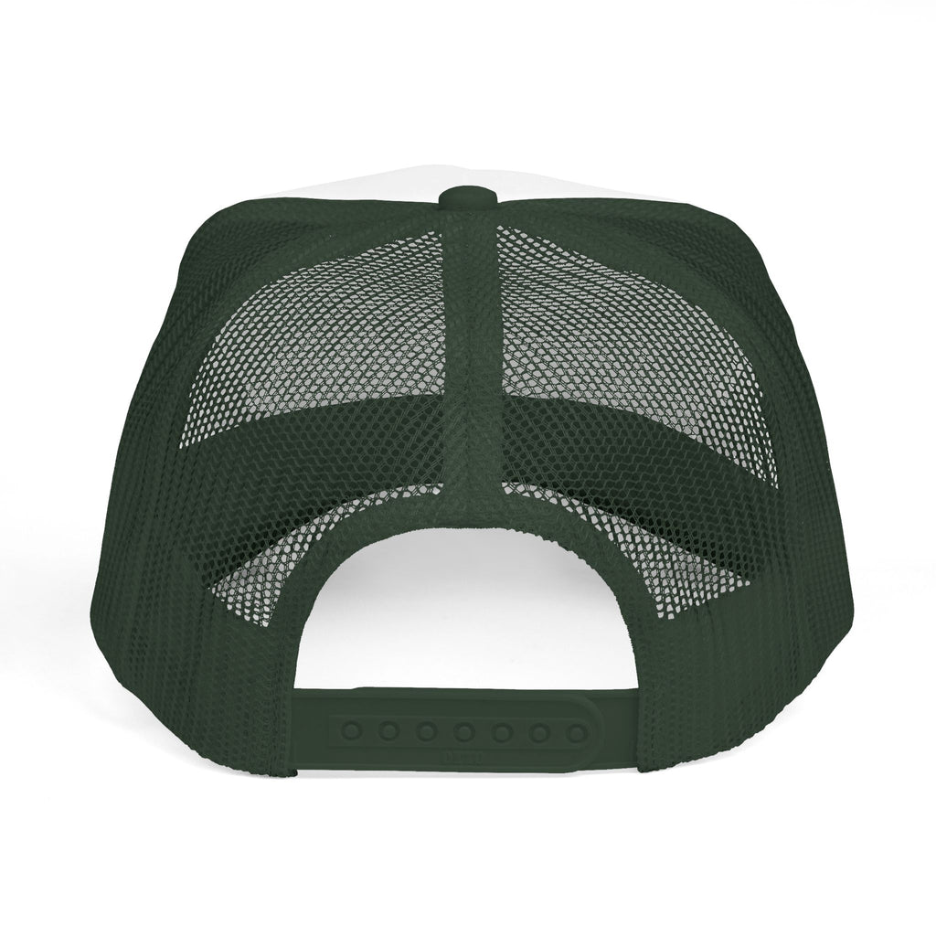 Skull Cross Crest Trucker Hat — Gothic Skull & Cross Emblem Cap