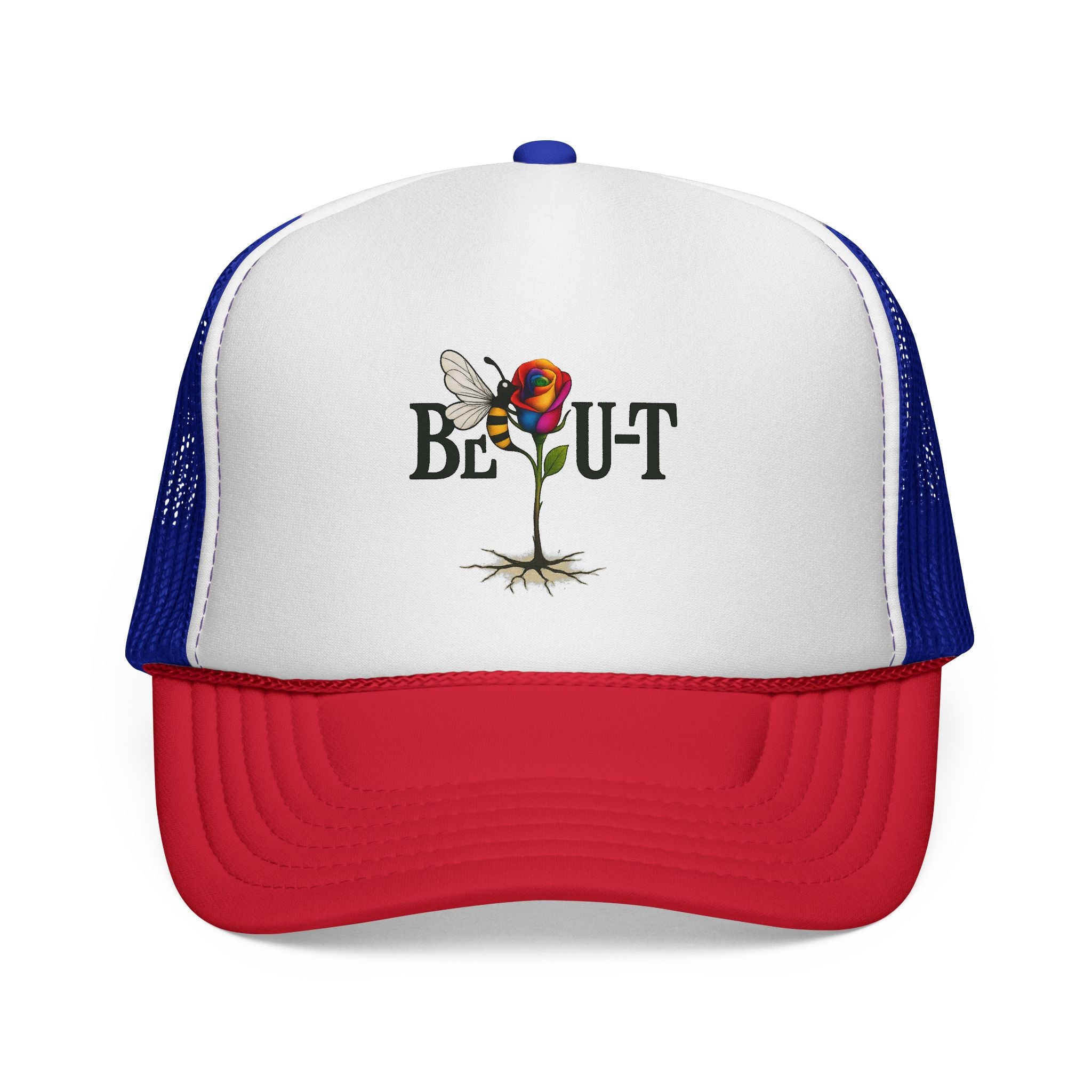 Trucker Hat — 'Be Out' Butterfly Rose Graphic Cap