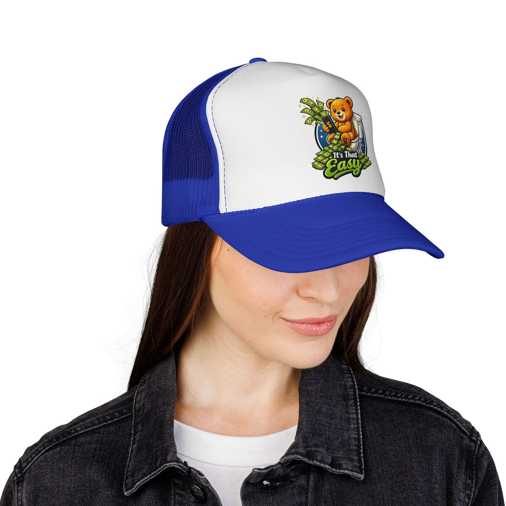 Trucker Cap - Cute Teddy Bear 'It's That Easy' Mesh Hat
