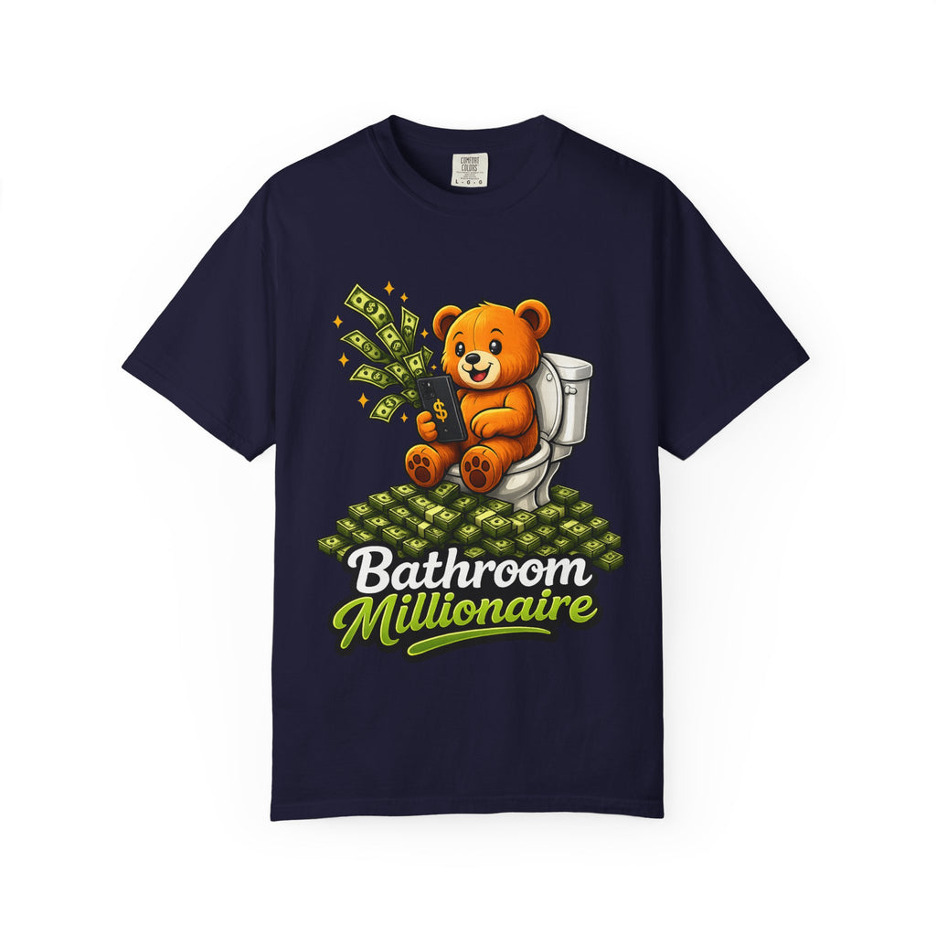 Bathroom Millionaire T-Shirt — Cute Bear on Toilet Graphic Tee