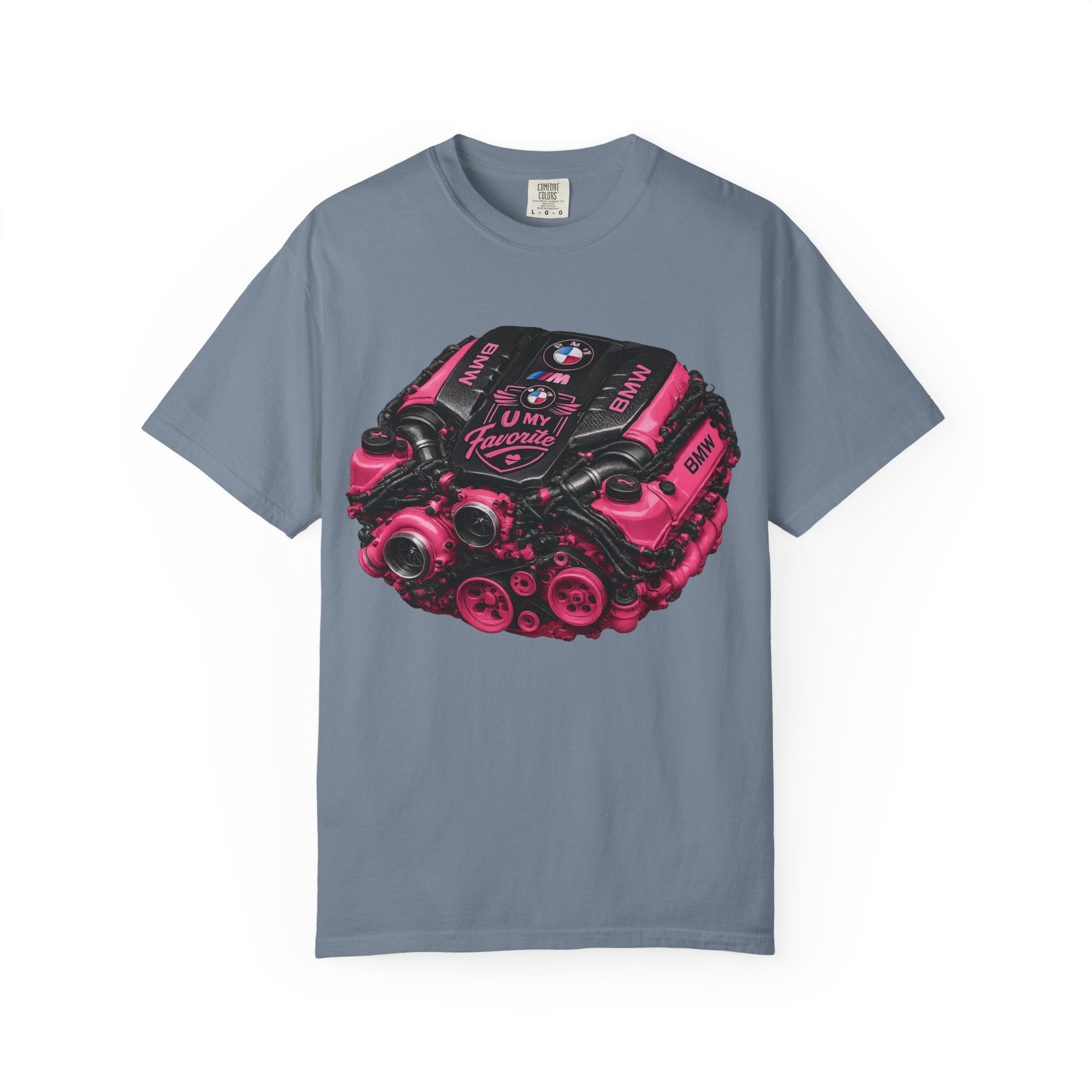 Pink Turbo Engine T-Shirt — Vintage Car Mechanic Tee