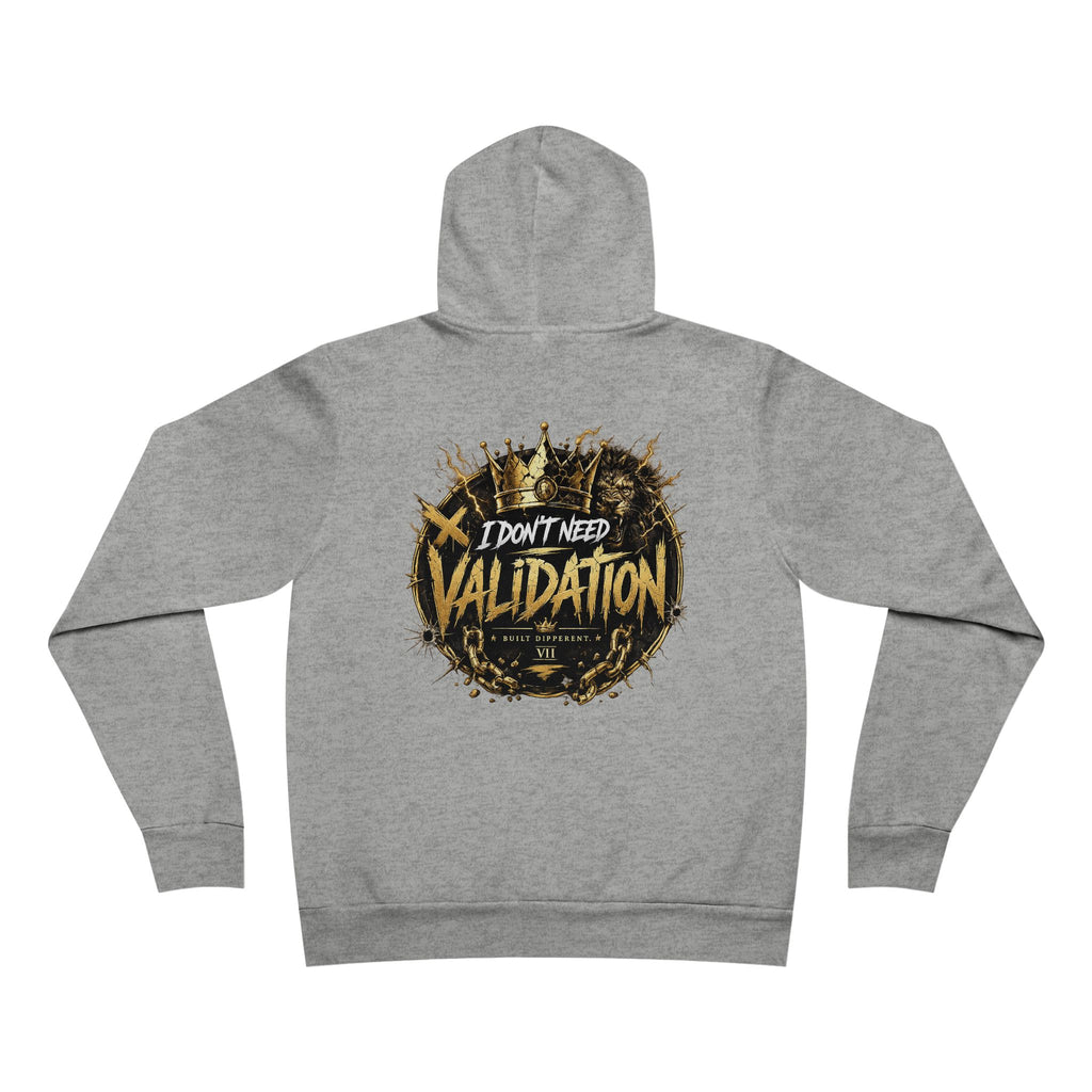 Validation Crown Hoodie — "I Don’t Need Validation" Graphic Pullover