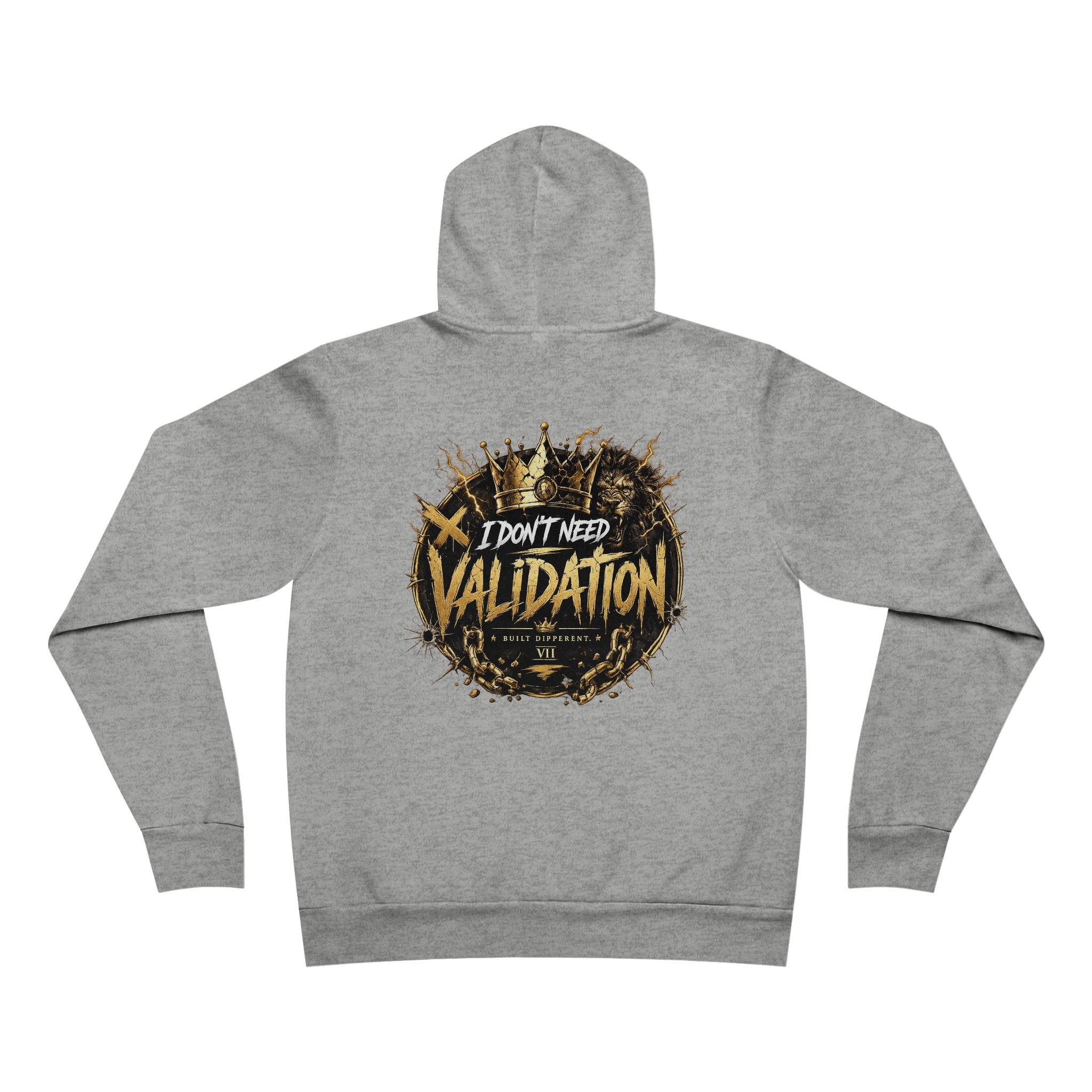 Validation Crown Hoodie — "I Don’t Need Validation" Graphic Pullover