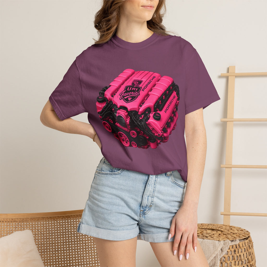 Retro Pink V8 Engine T-Shirt