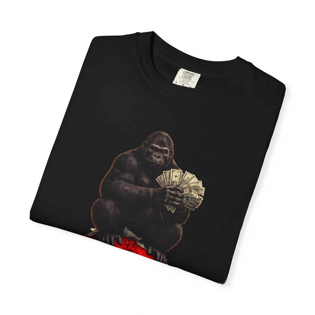 Gorilla on Money Graphic T-Shirt — Red Globe Cash Design