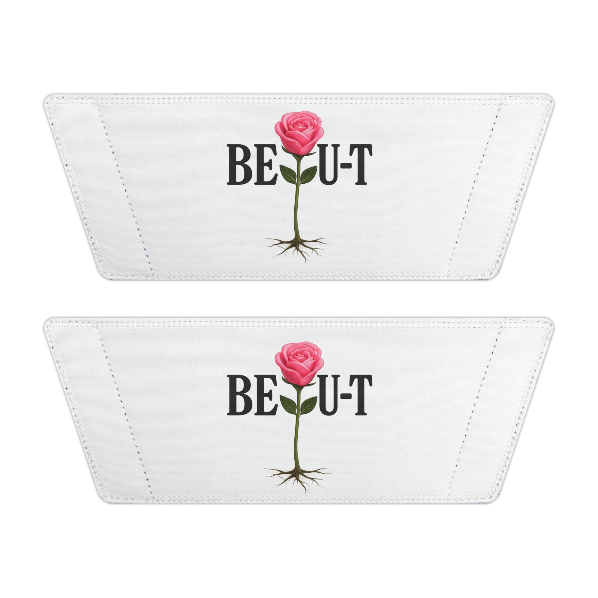 Youth Slides – 'Be-U-t' Rose Graphic Removable-Strap Sandals