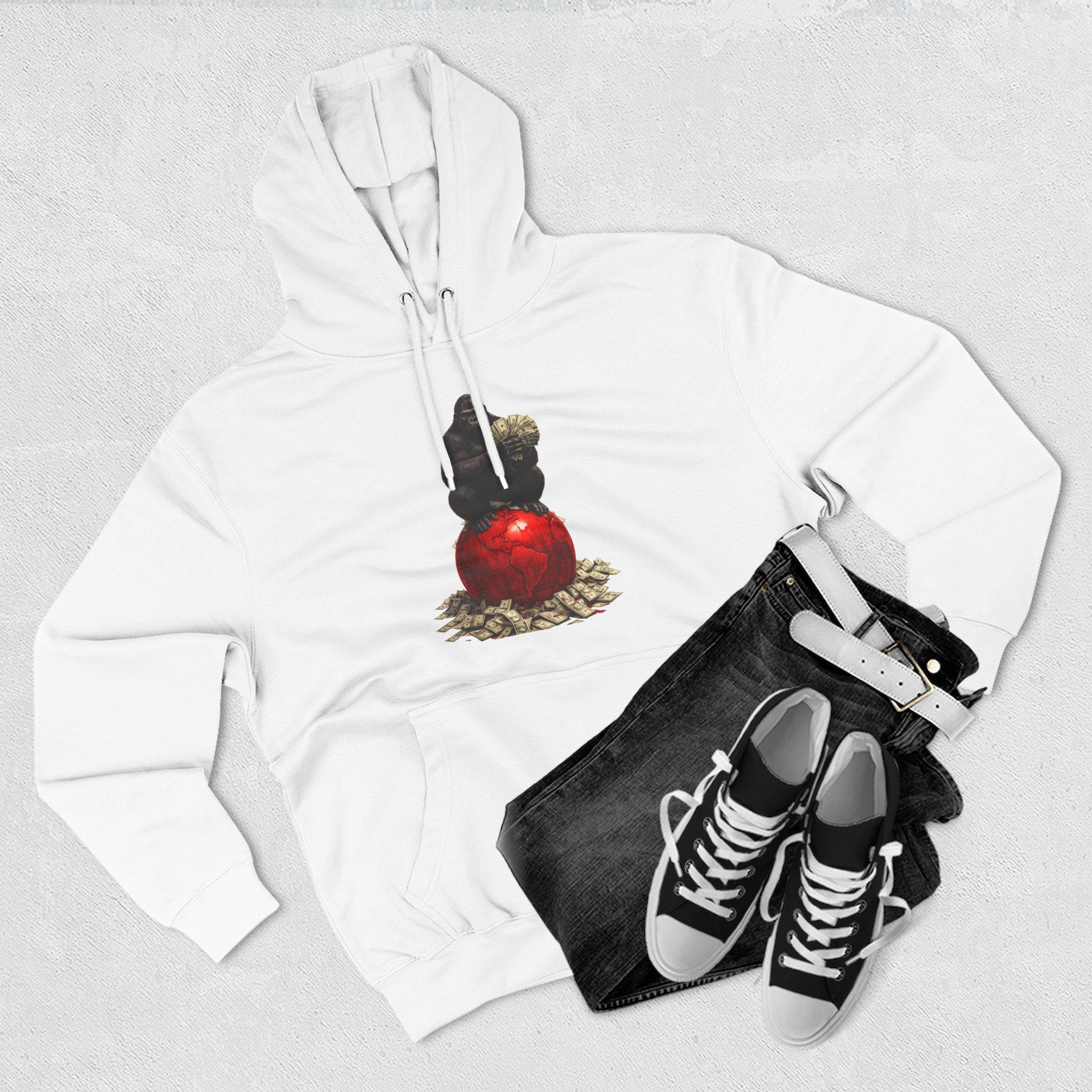Three-Panel Hoodie — “I’m On My Own Clock” Graphic Pullover