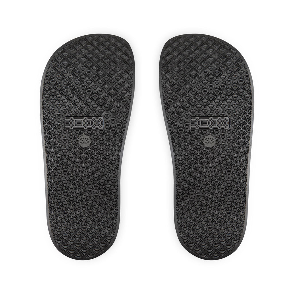 Youth Slides – 'Be-U-t' Rose Graphic Removable-Strap Sandals