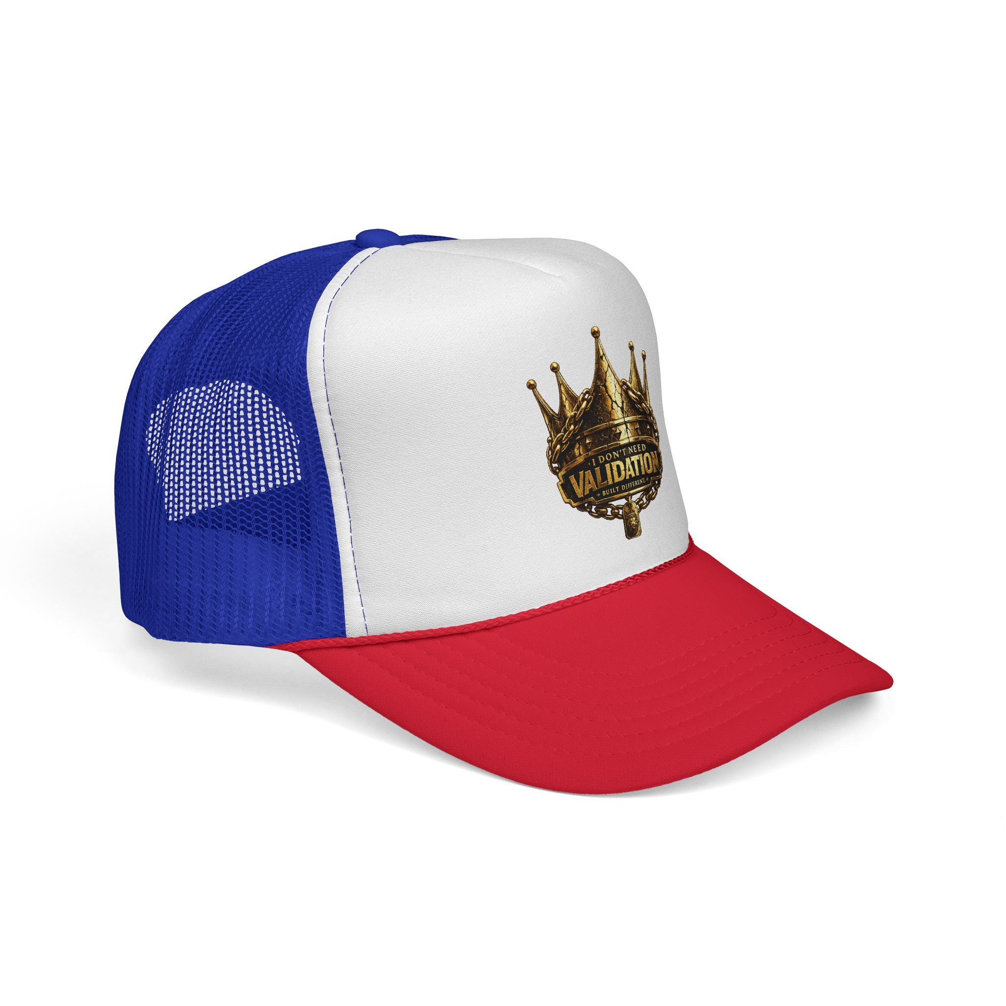 Validation King Trucker Cap — Gold Crown Logo Mesh Hat