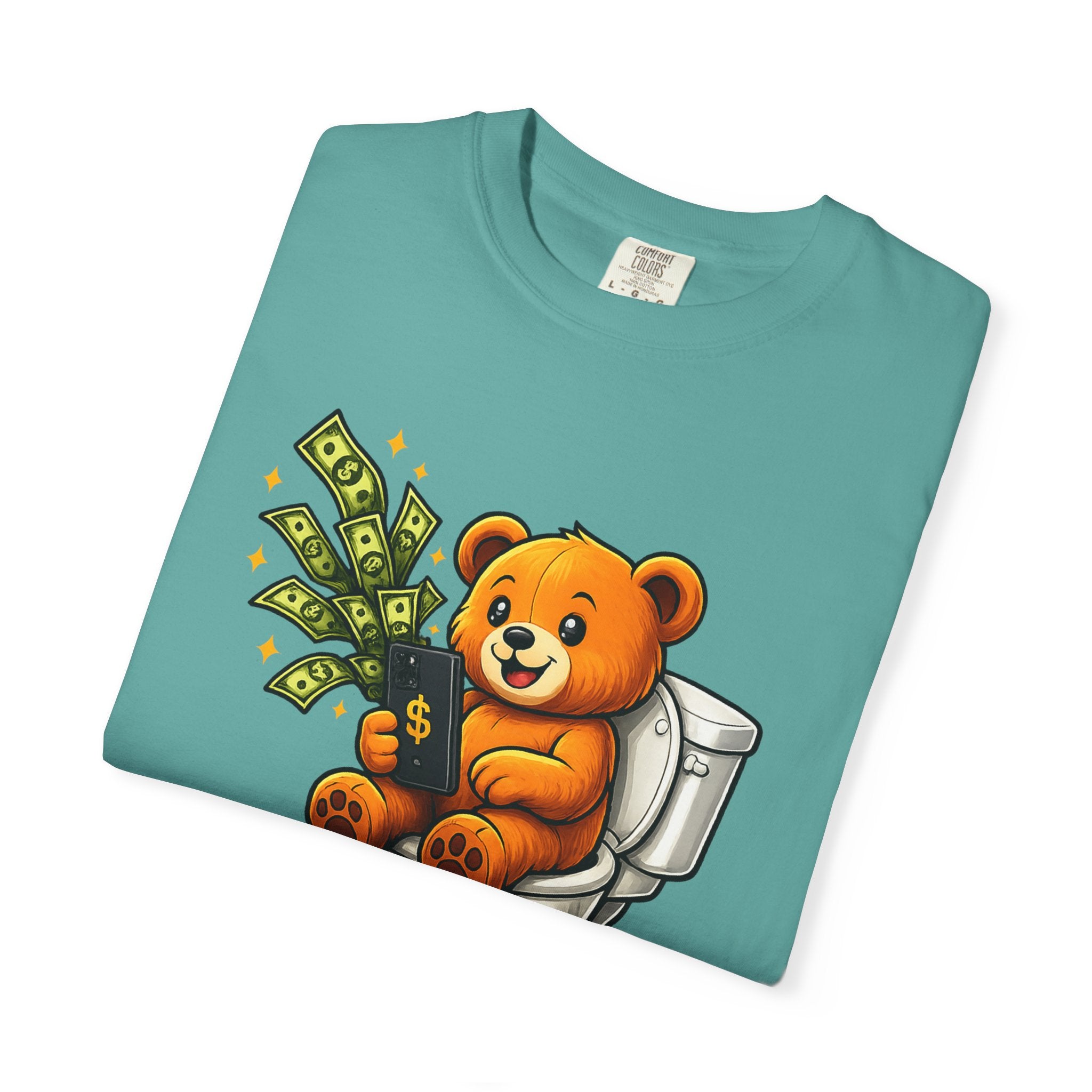 Bathroom Millionaire T-Shirt — Cute Bear on Toilet Graphic Tee