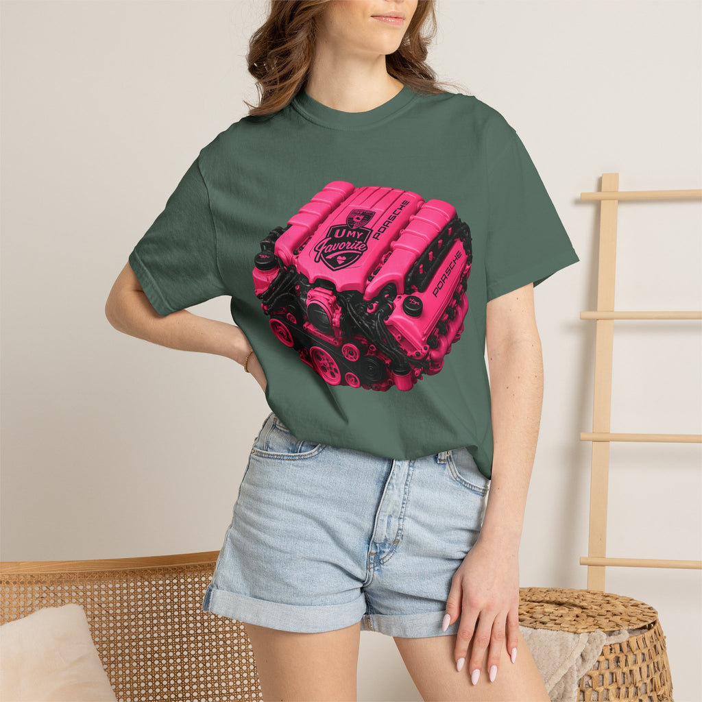 Retro Pink V8 Engine T-Shirt