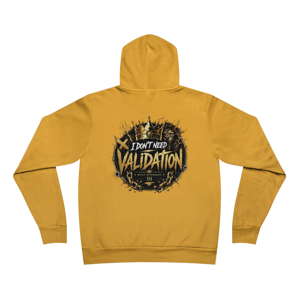 Validation Crown Hoodie — "I Don’t Need Validation" Graphic Pullover