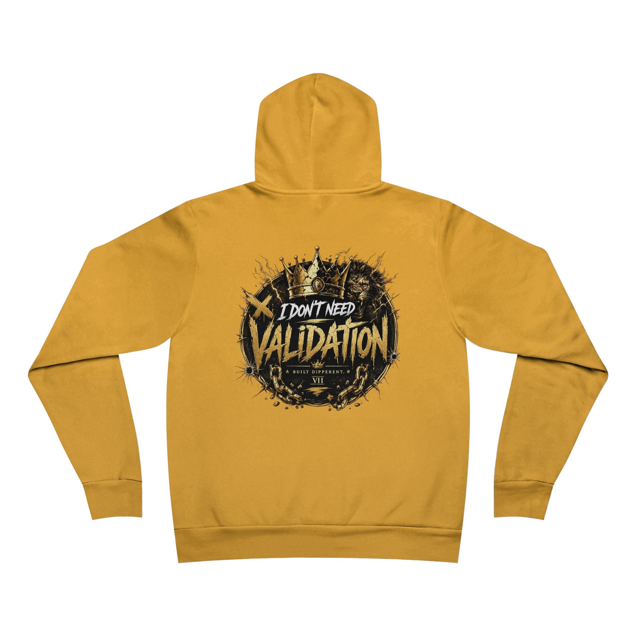 Validation Crown Hoodie — "I Don’t Need Validation" Graphic Pullover