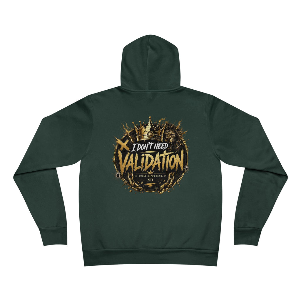 Validation Crown Hoodie — "I Don’t Need Validation" Graphic Pullover