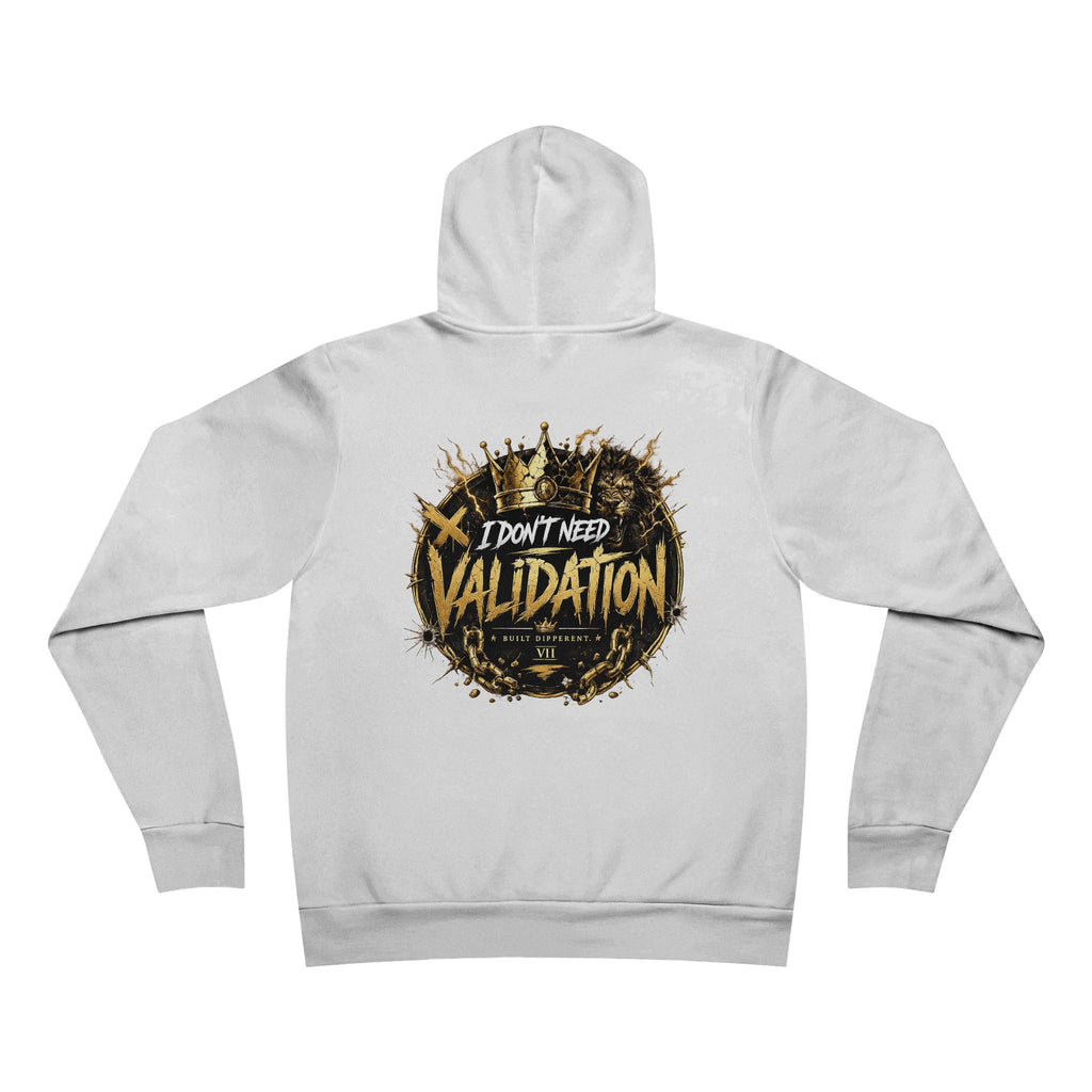 Validation Crown Hoodie — "I Don’t Need Validation" Graphic Pullover