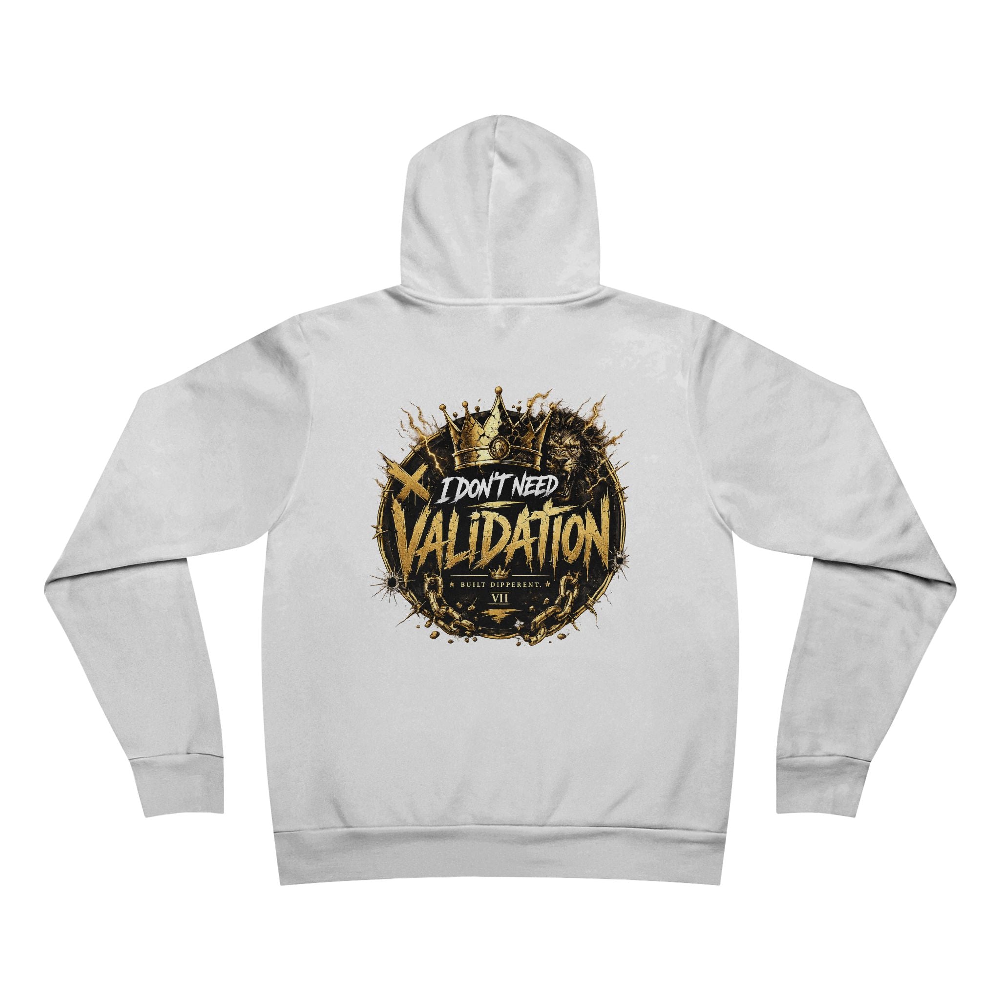 Validation Crown Hoodie — "I Don’t Need Validation" Graphic Pullover