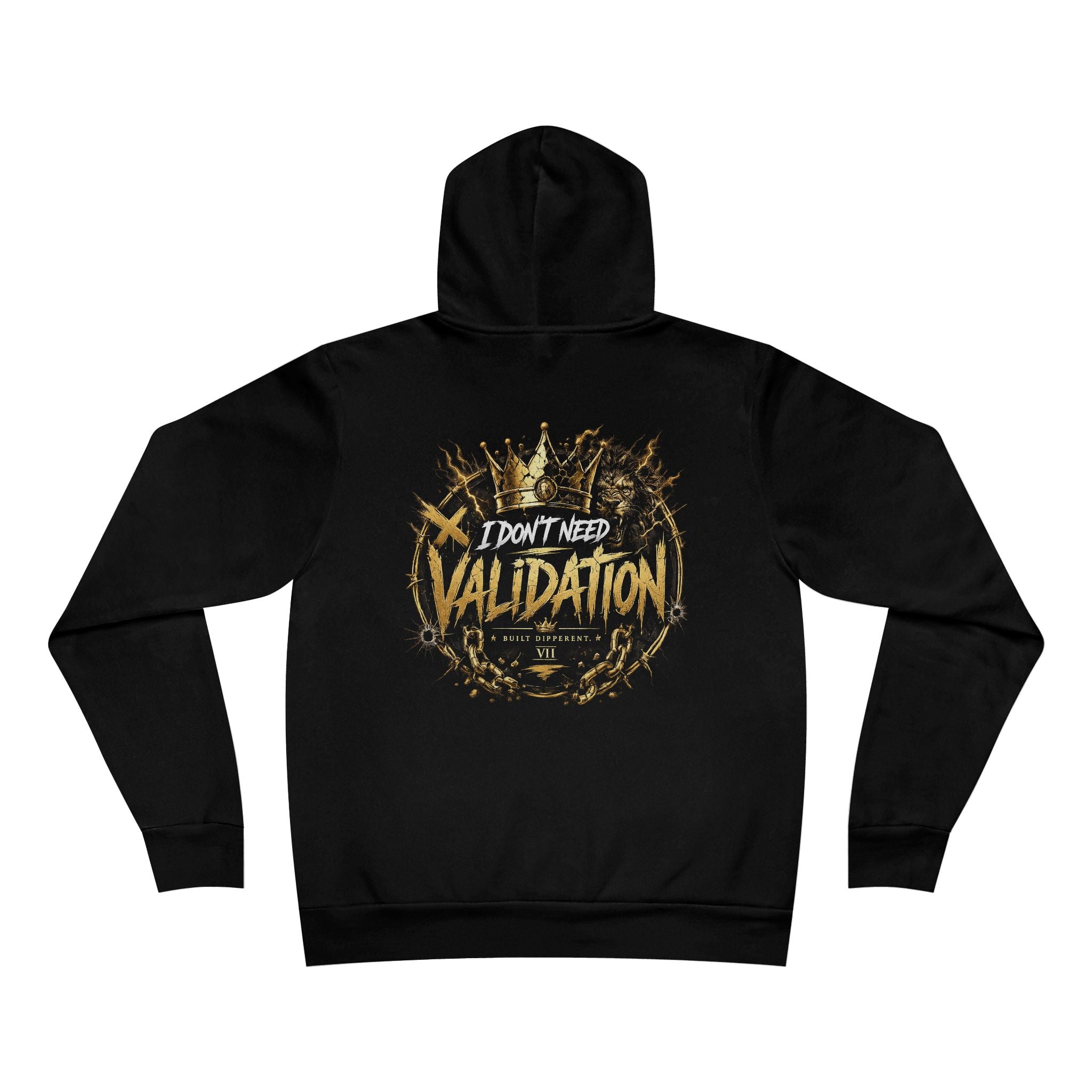 Validation Crown Hoodie — "I Don’t Need Validation" Graphic Pullover