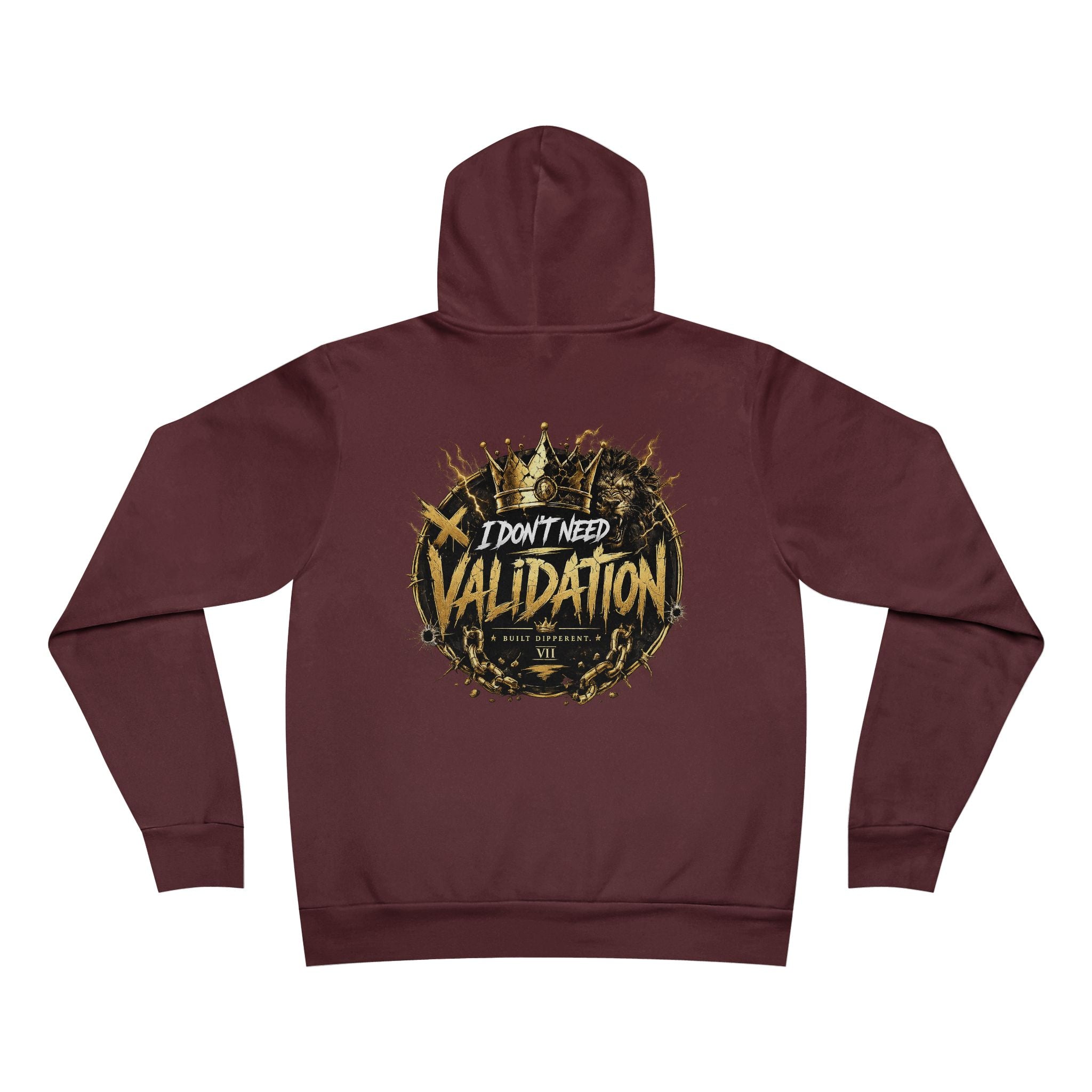 Validation Crown Hoodie — "I Don’t Need Validation" Graphic Pullover