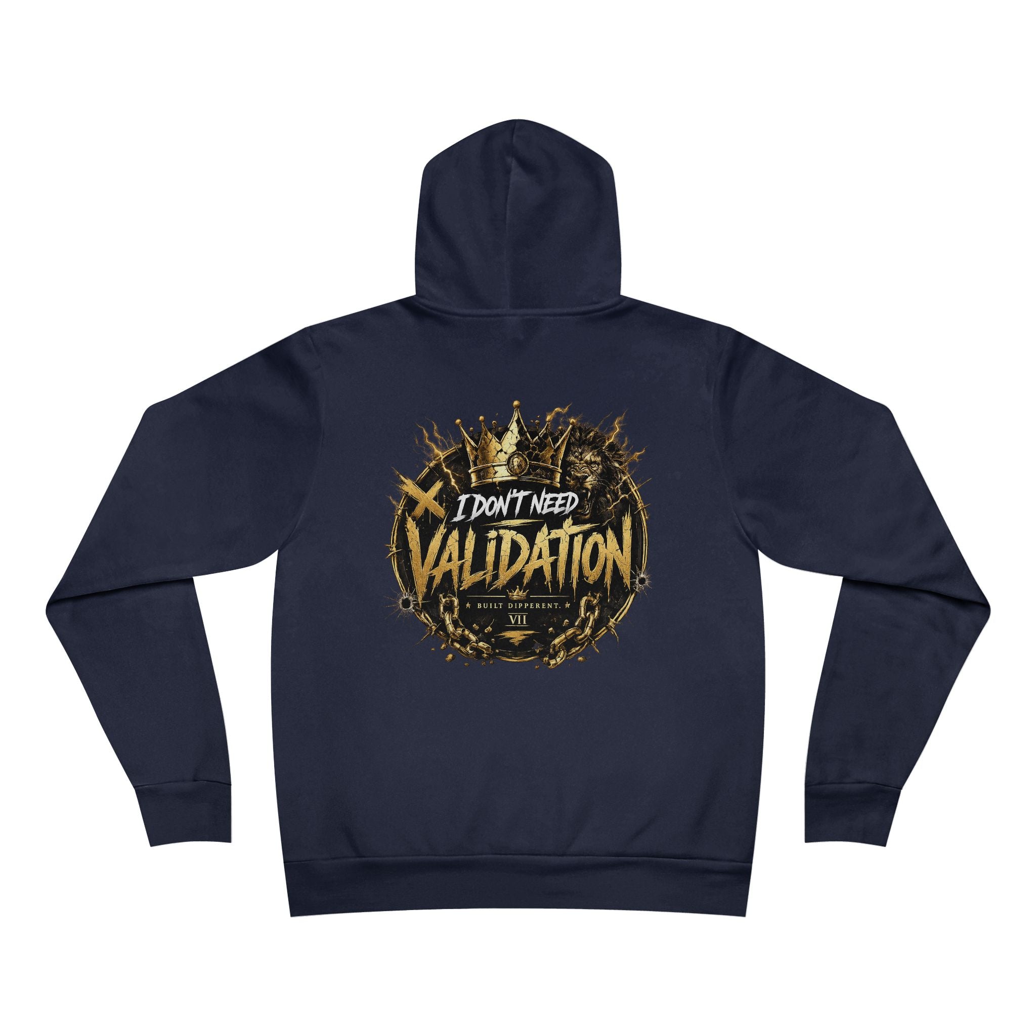 Validation Crown Hoodie — "I Don’t Need Validation" Graphic Pullover