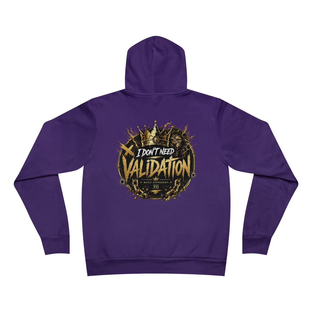 Validation Crown Hoodie — "I Don’t Need Validation" Graphic Pullover