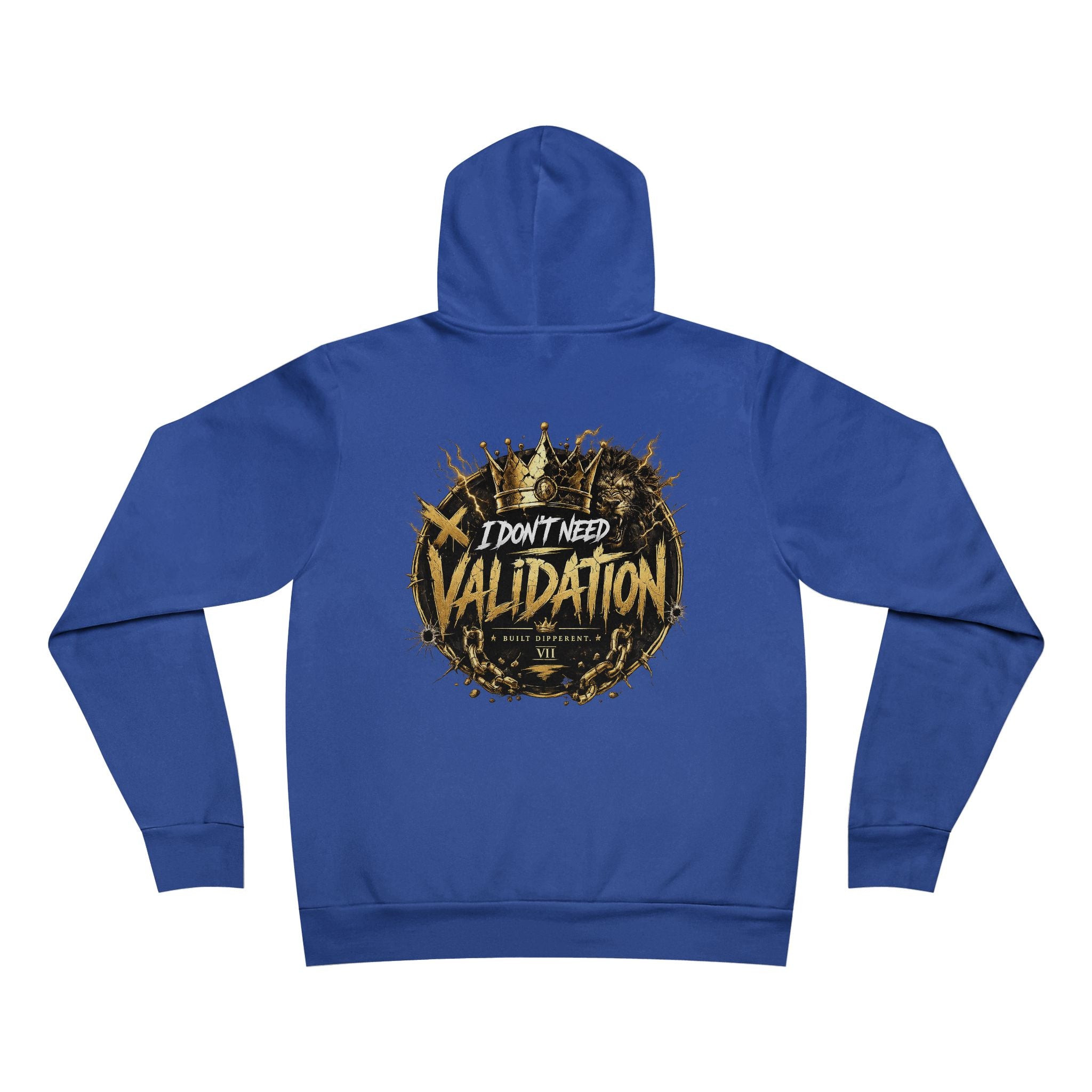 Validation Crown Hoodie — "I Don’t Need Validation" Graphic Pullover