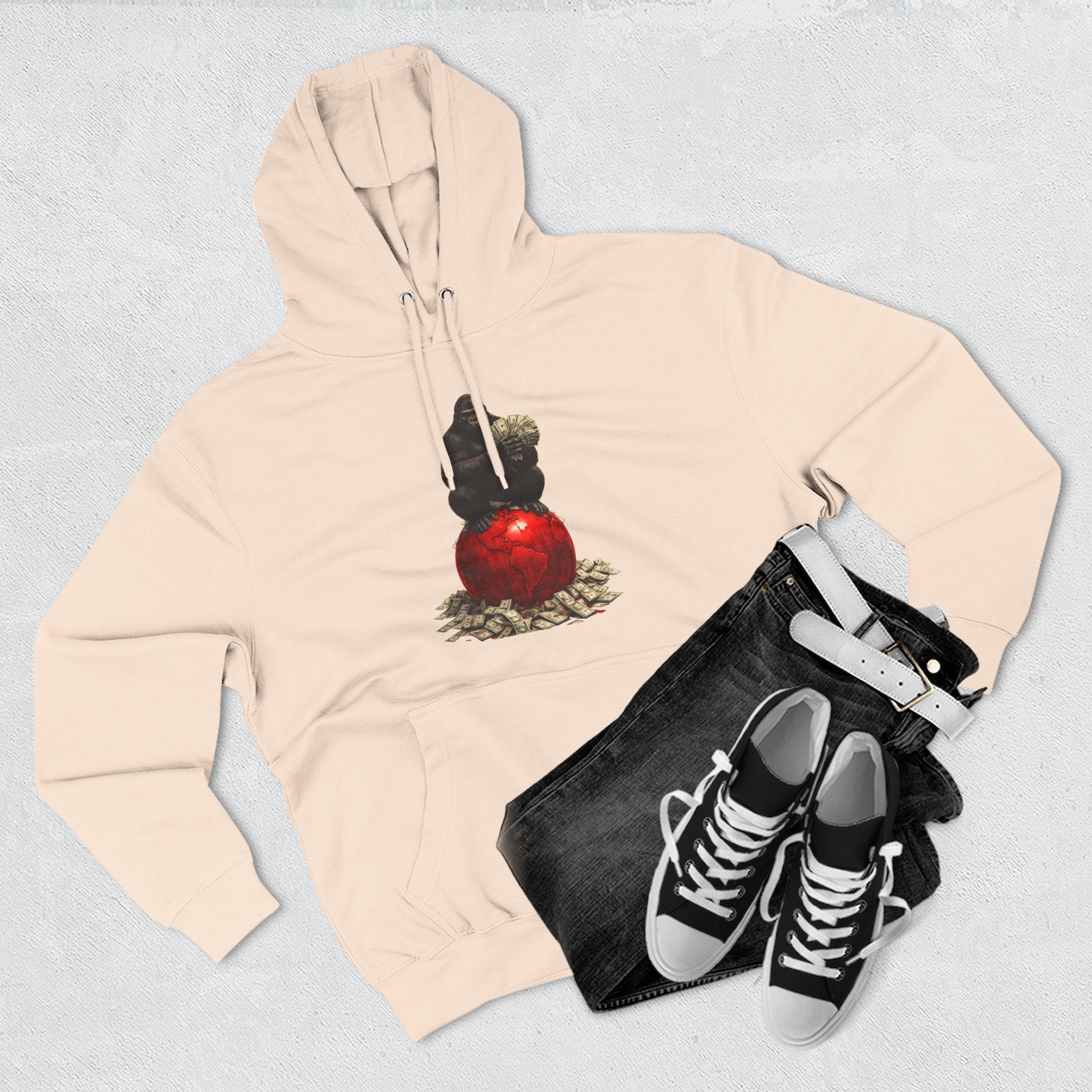 Three-Panel Hoodie — “I’m On My Own Clock” Graphic Pullover