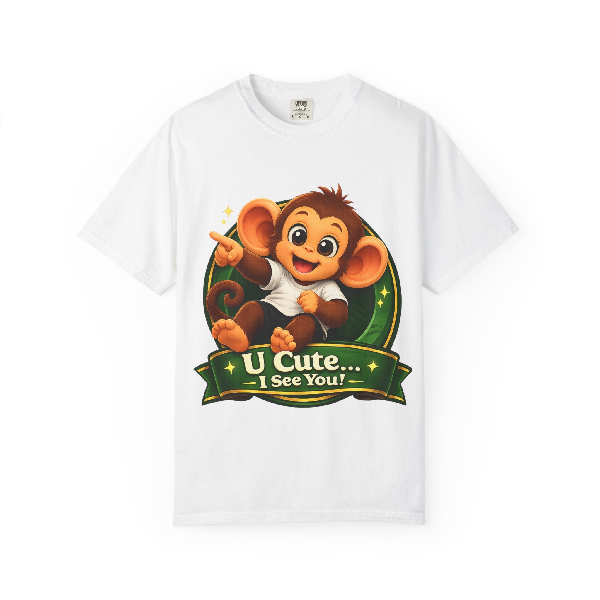 Cute Monkey T-Shirt — "U Cute... I See You!" Graphic Tee