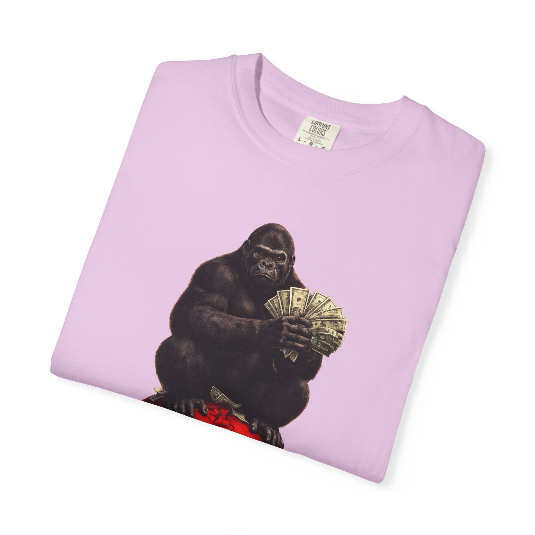Gorilla on Money Graphic T-Shirt — Red Globe Cash Design