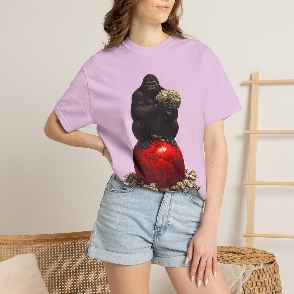 Gorilla on Money Graphic T-Shirt — Red Globe Cash Design