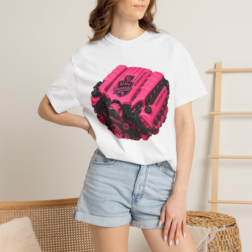 Retro Pink V8 Engine T-Shirt