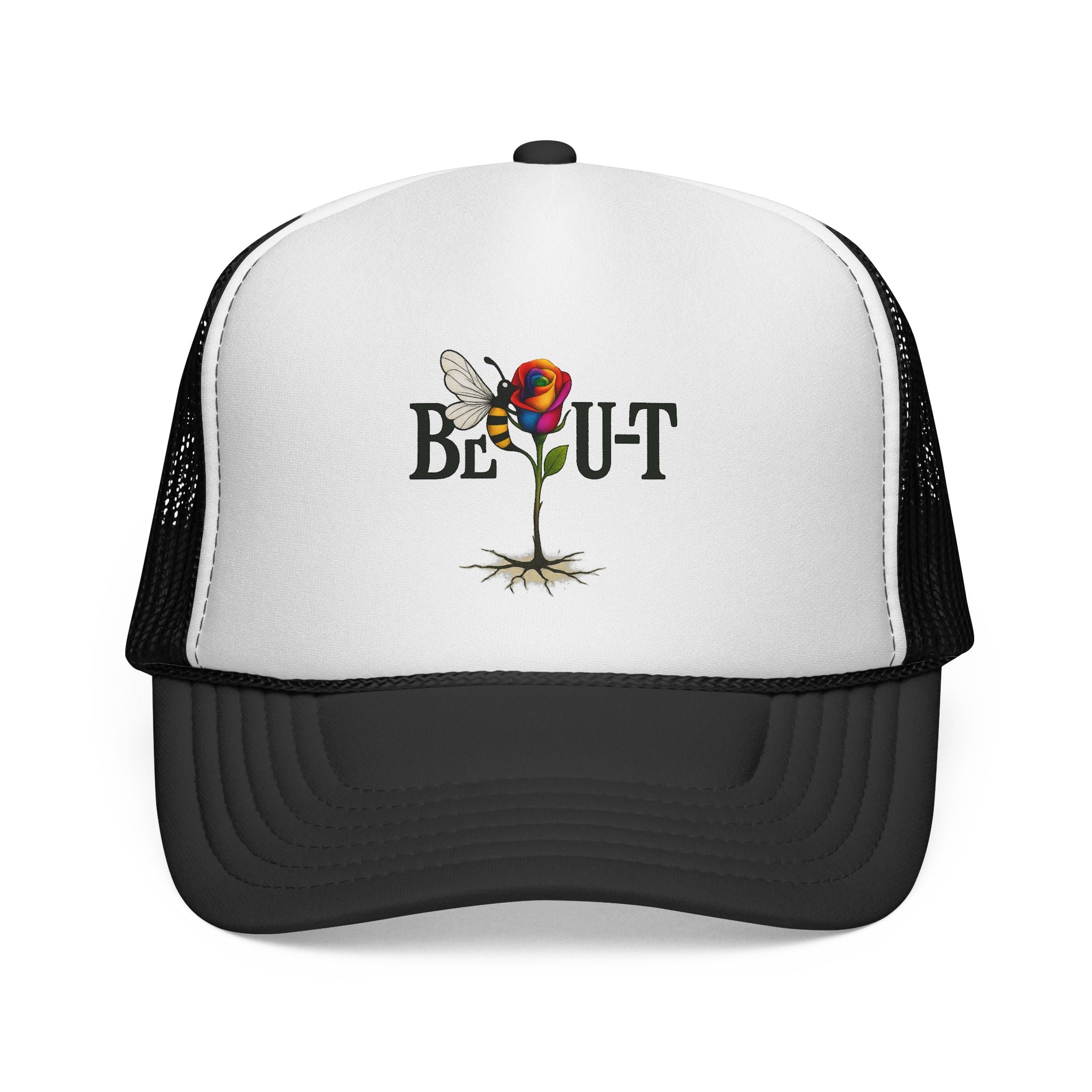 Trucker Hat — 'Be Out' Butterfly Rose Graphic Cap
