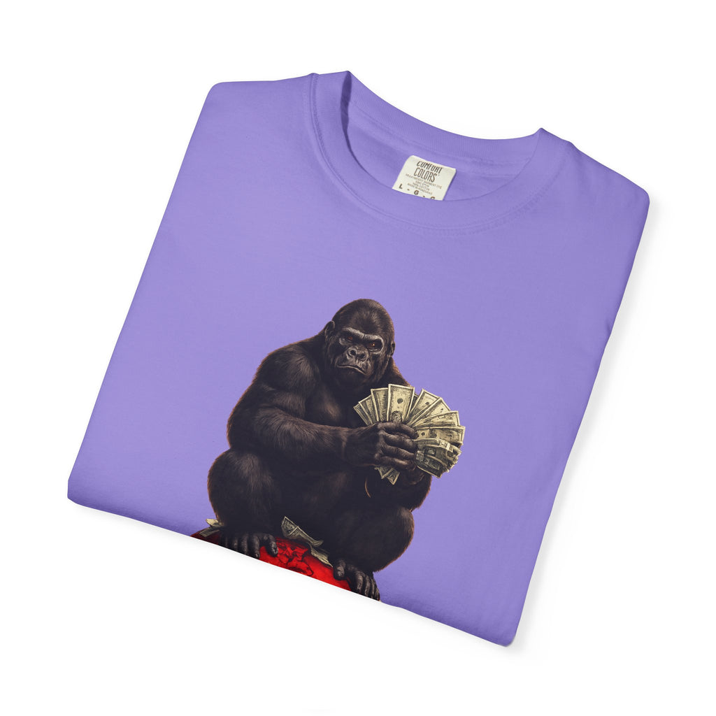 Gorilla on Money Graphic T-Shirt — Red Globe Cash Design